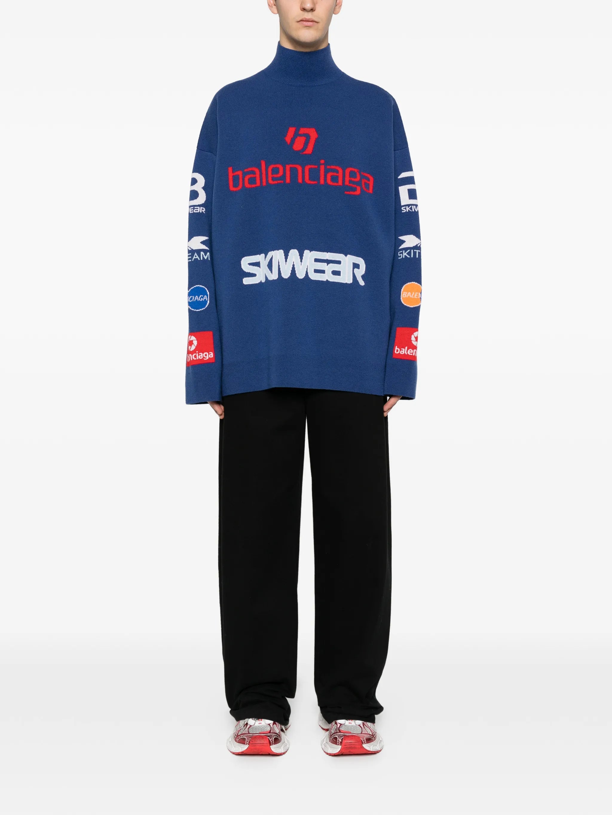 Sponsor jacquard turtleneck sweater