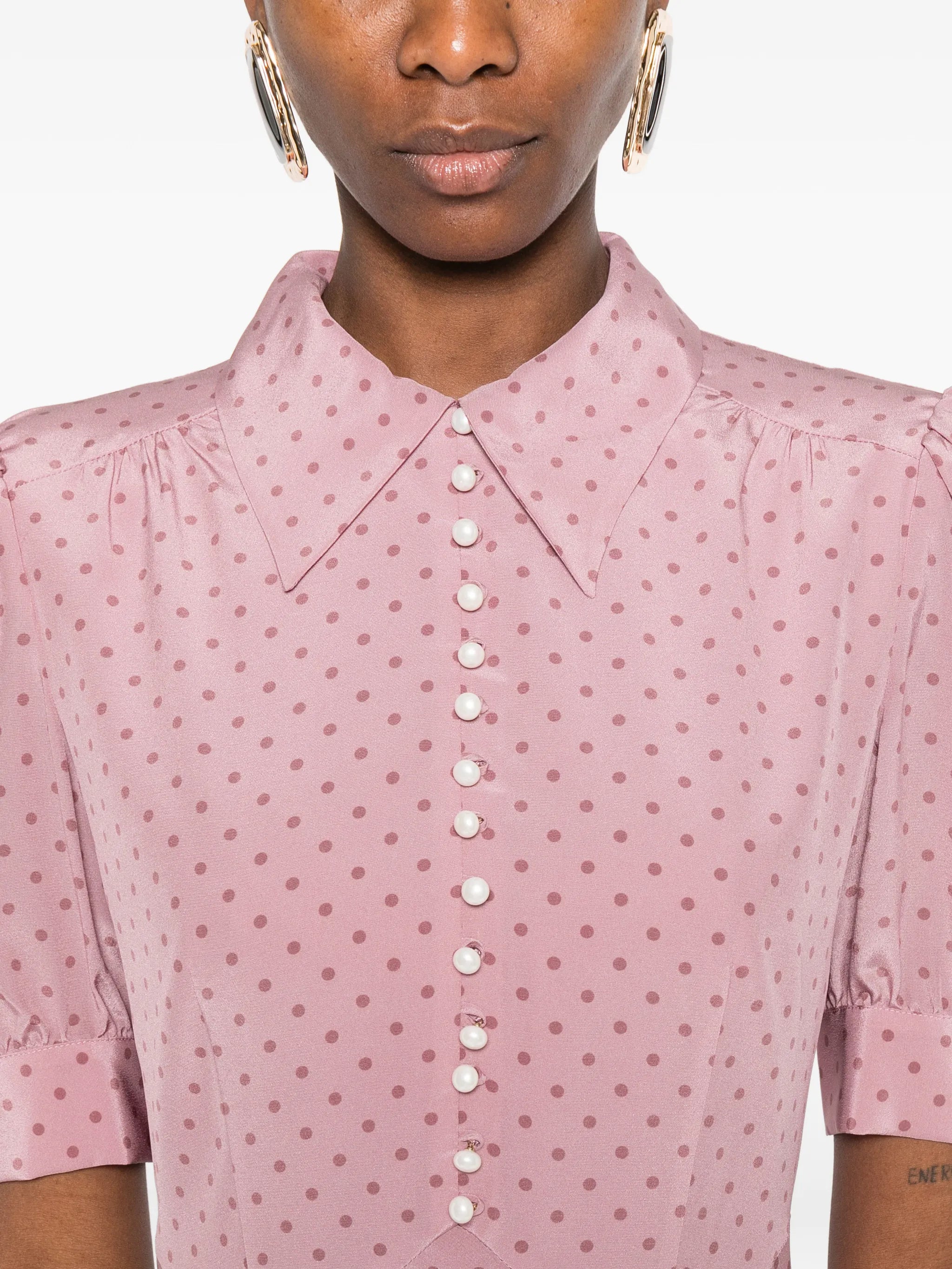 polka-dot midi dress