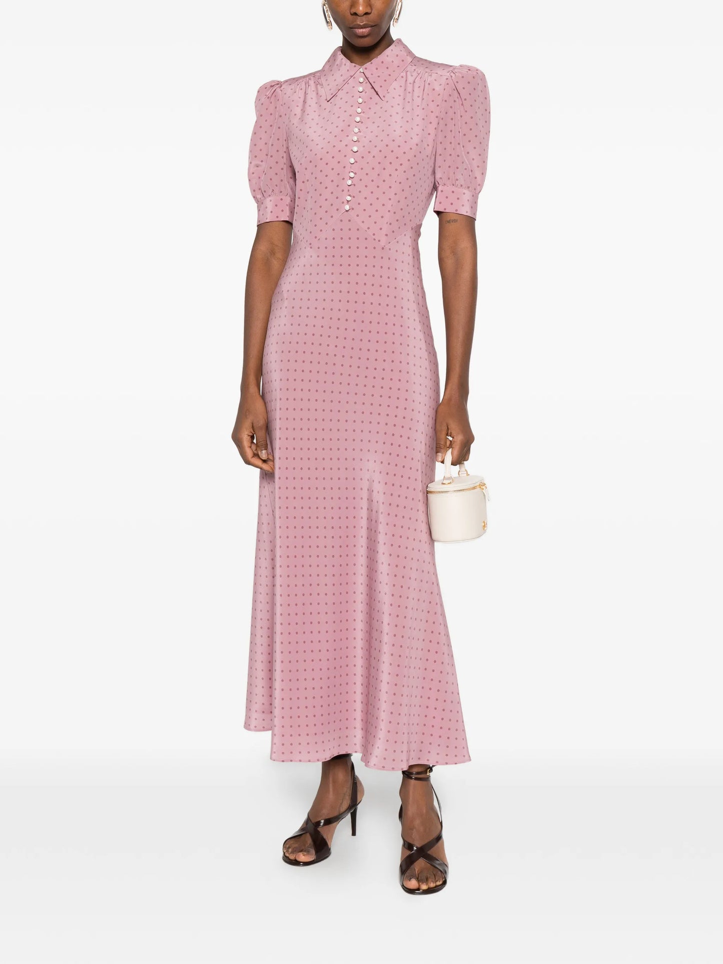 polka-dot midi dress