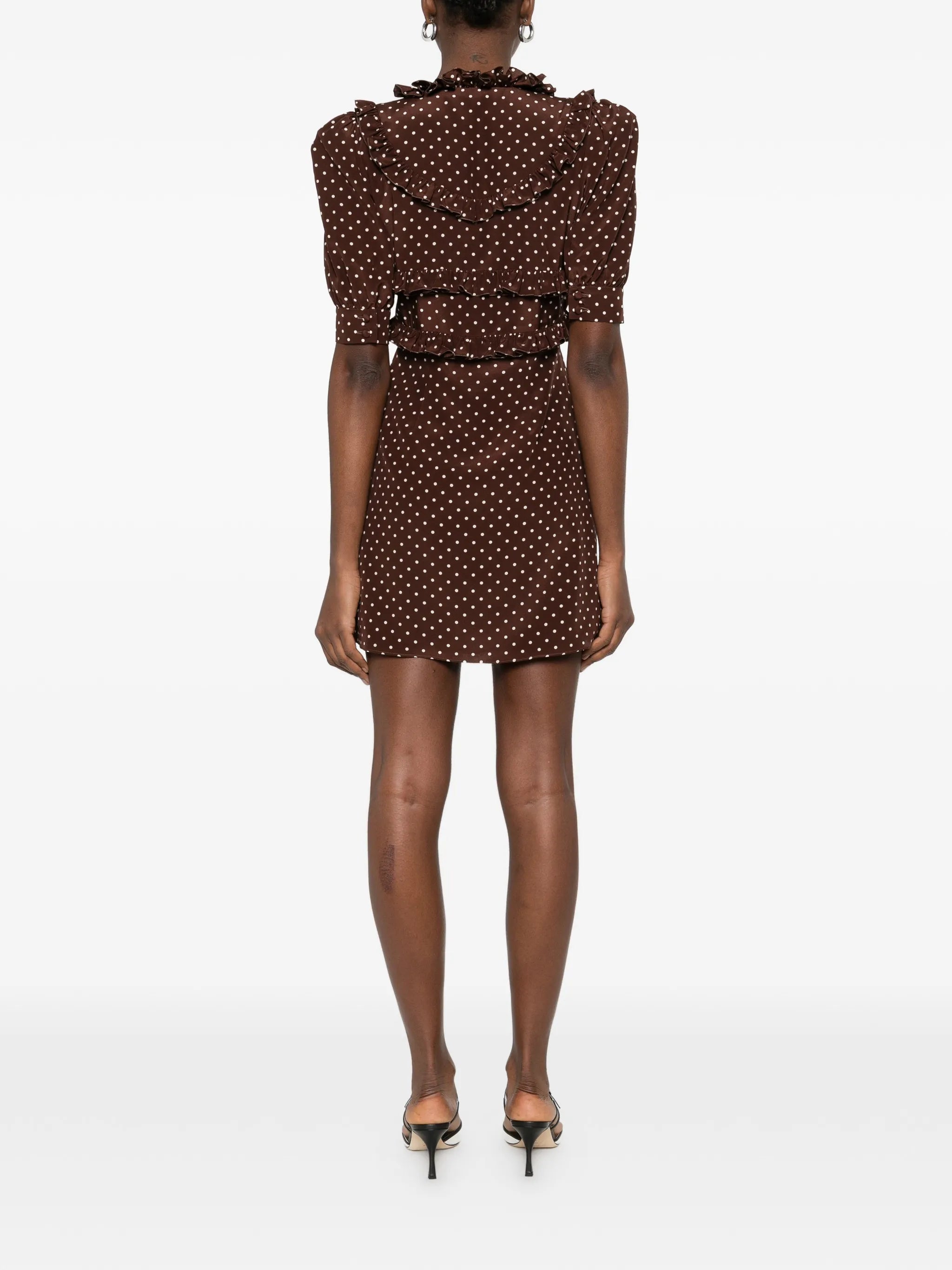 ruffled polka-dot mini dress
