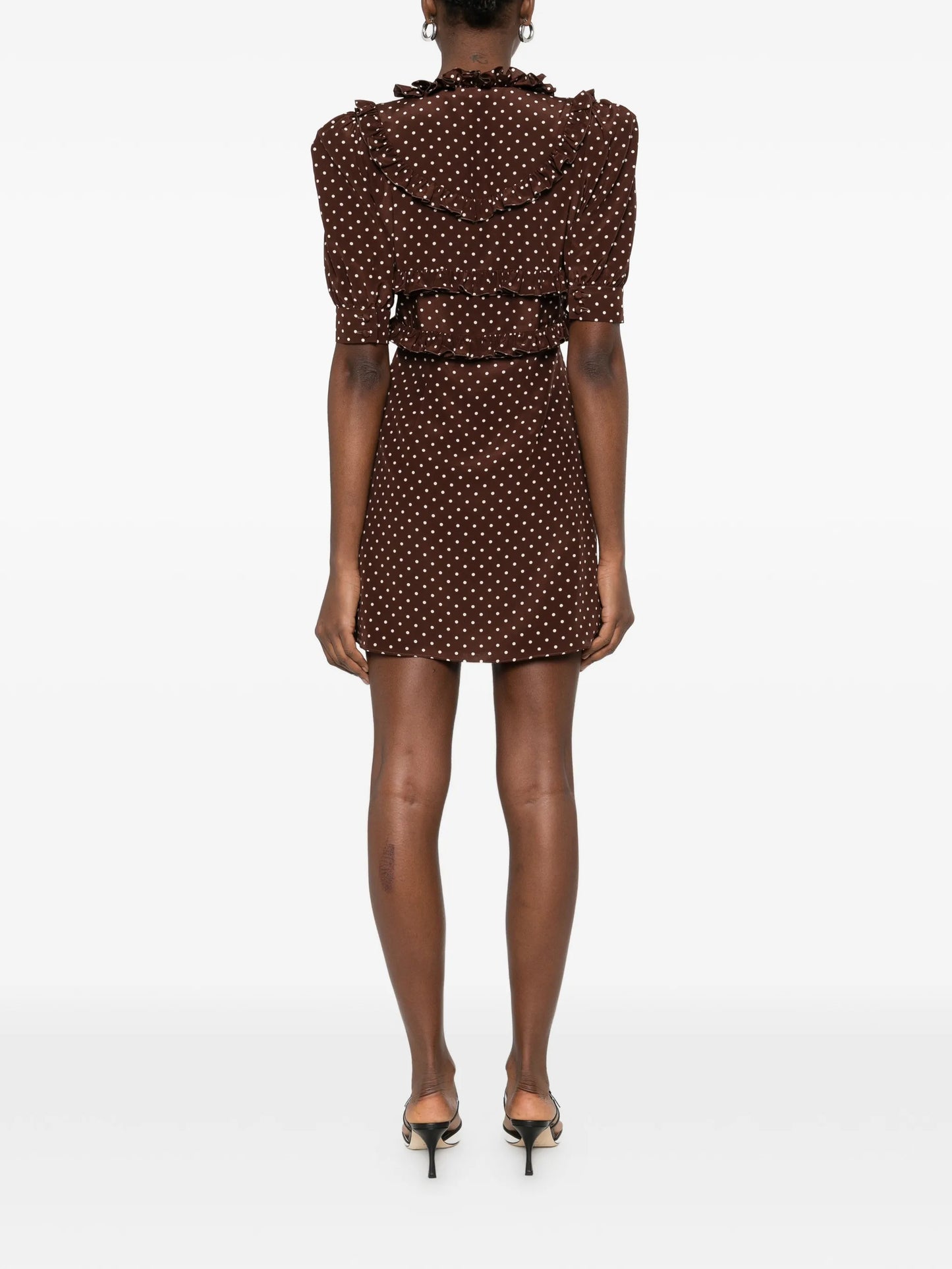 ruffled polka-dot mini dress