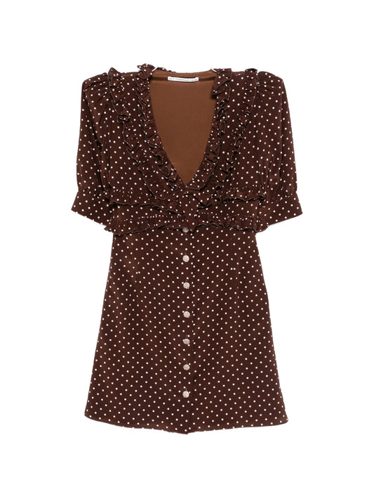 ruffled polka-dot mini dress