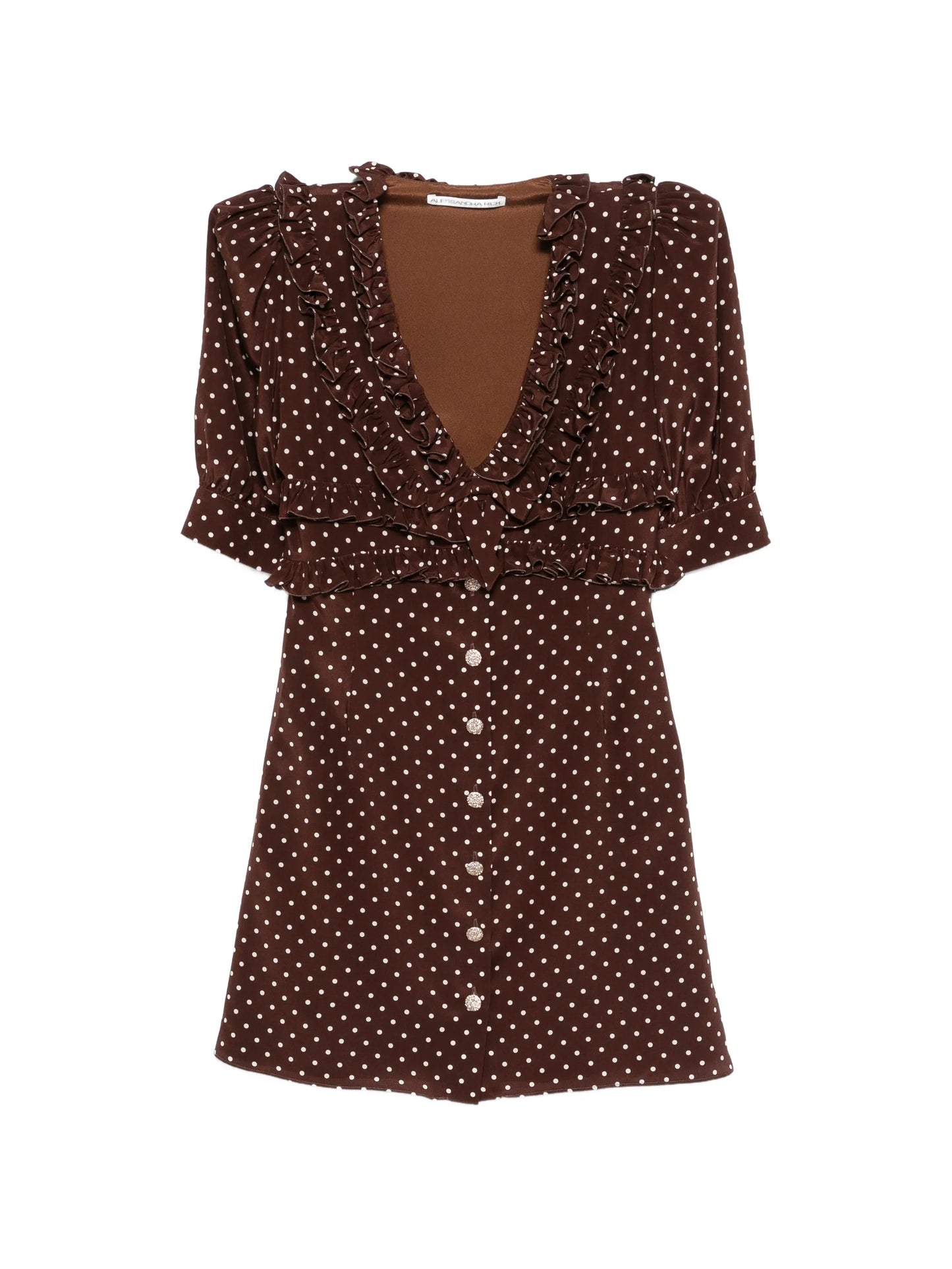 ruffled polka-dot mini dress
