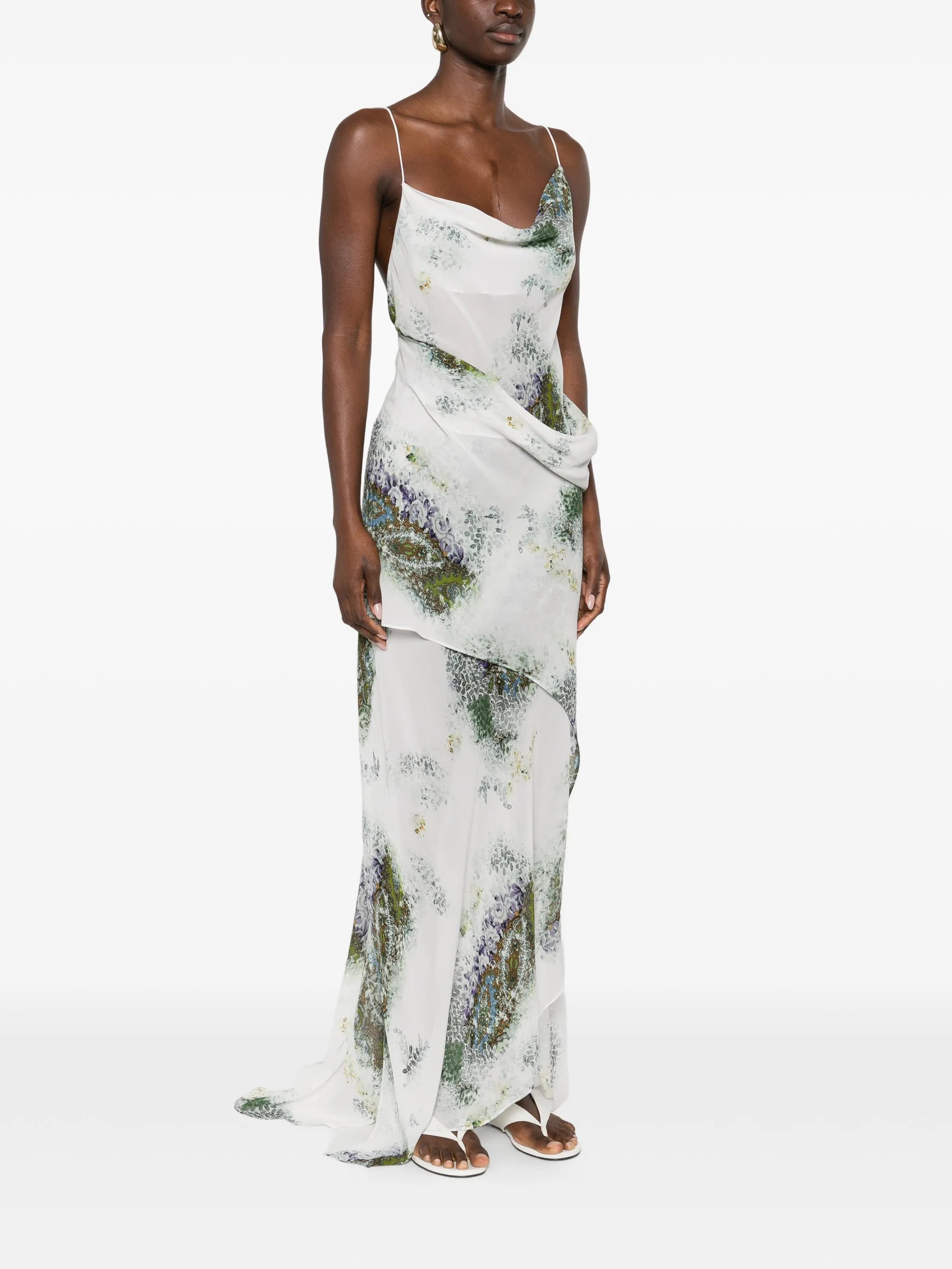 cowl-neck slip maxi dress