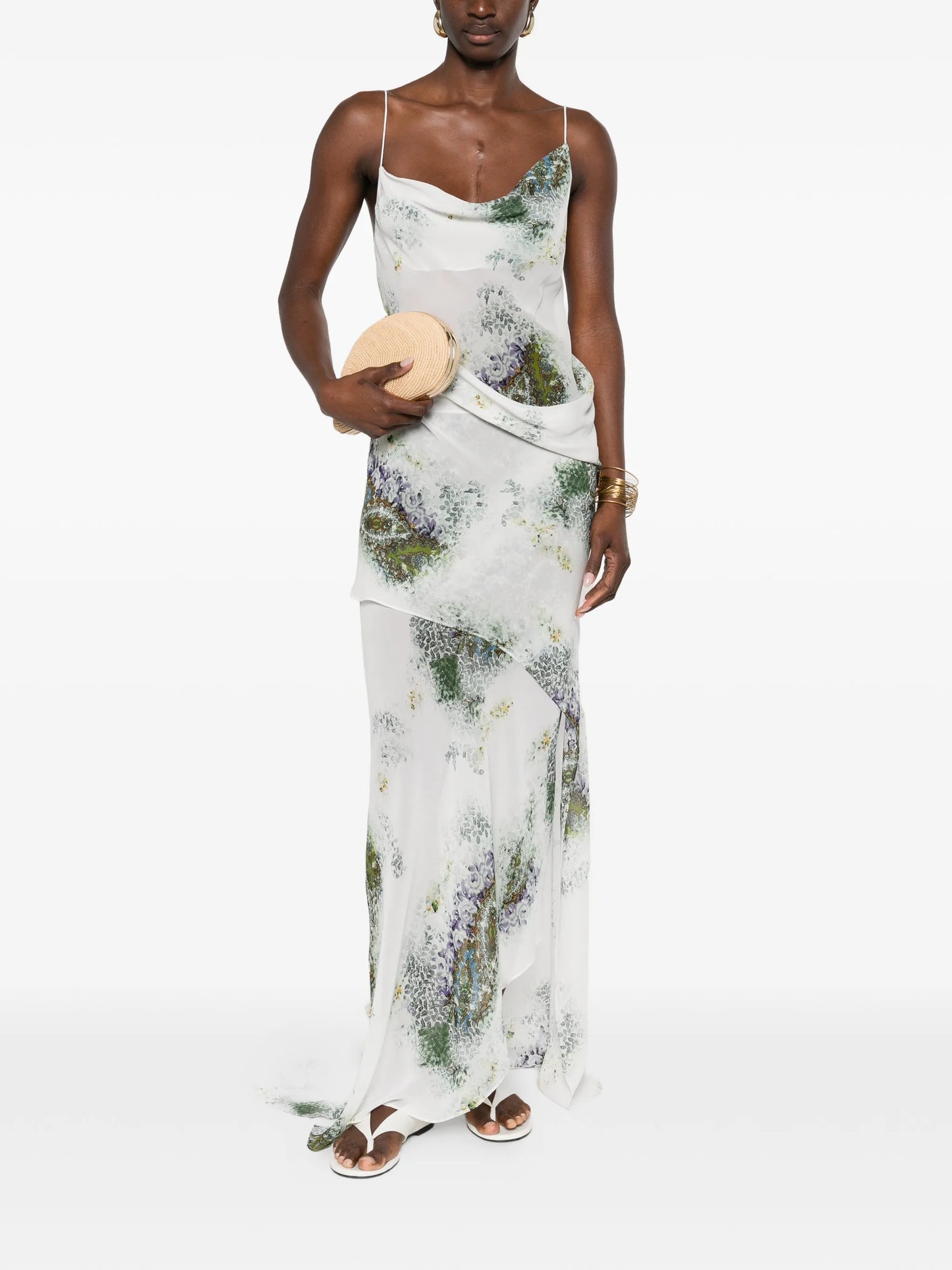 cowl-neck slip maxi dress