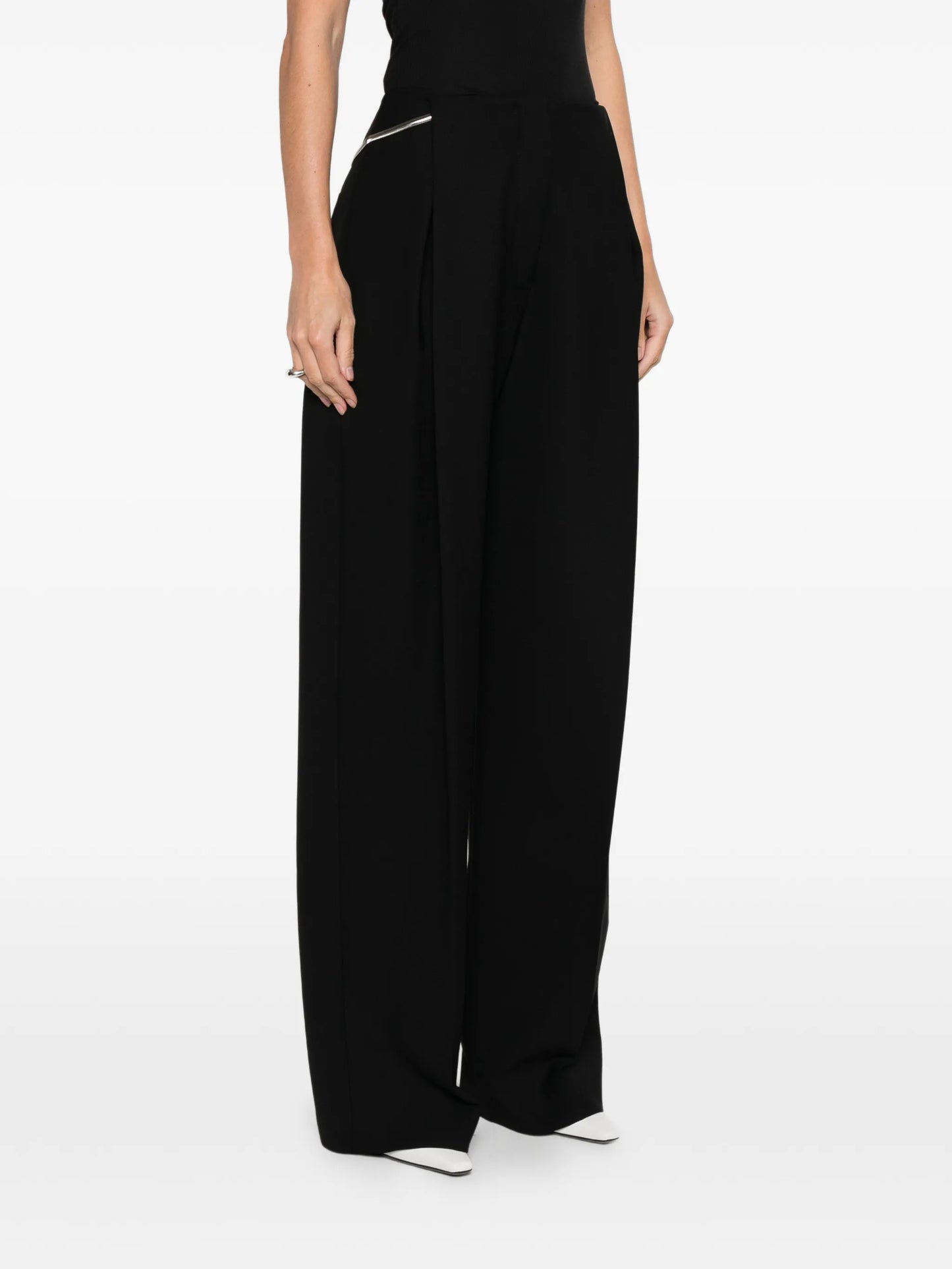 pleated-front trousers
