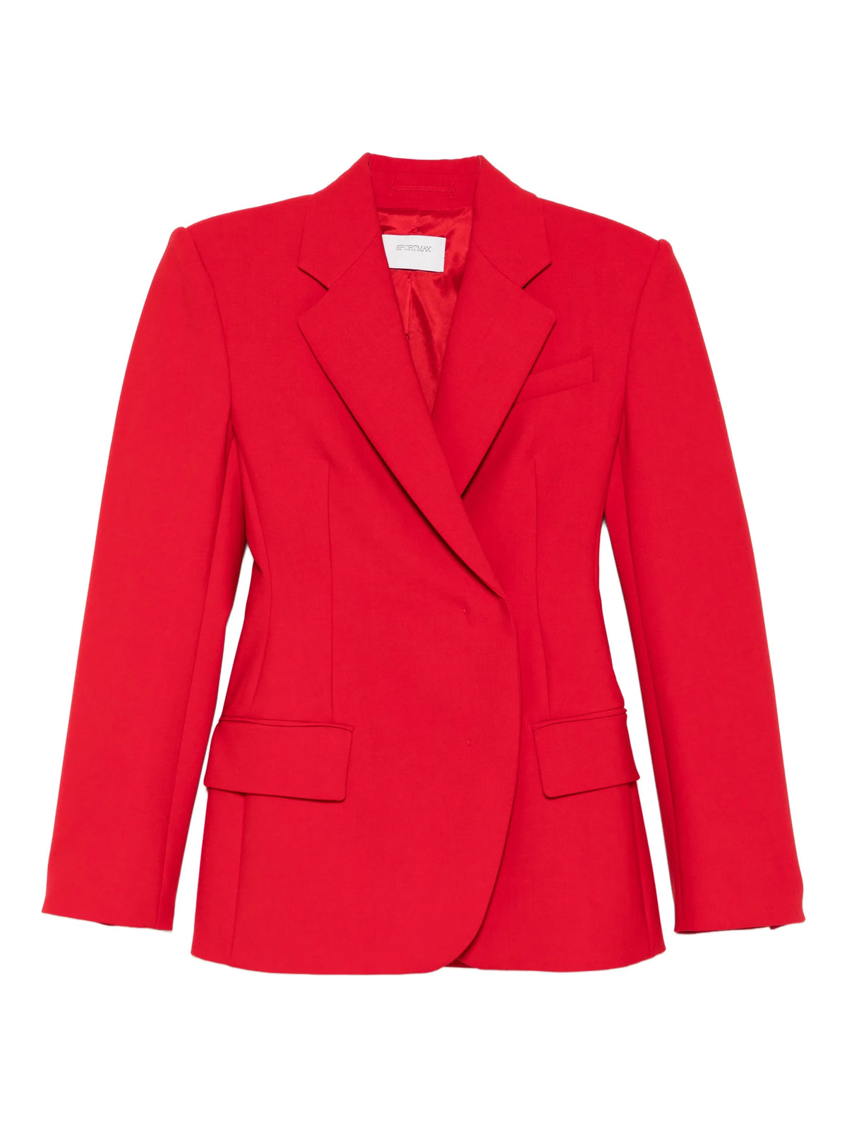 stretch-wool double-breasted blazer - red