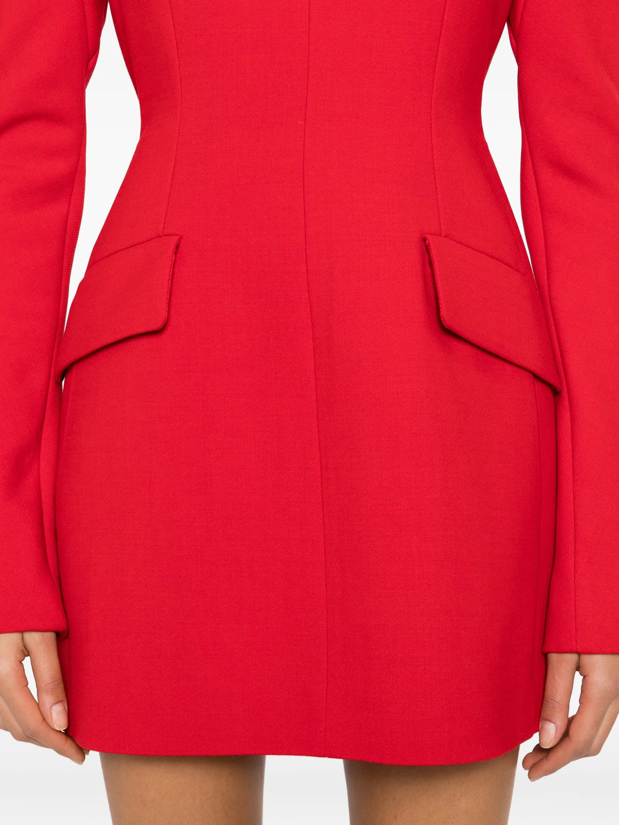 mock neck pocket mini dress