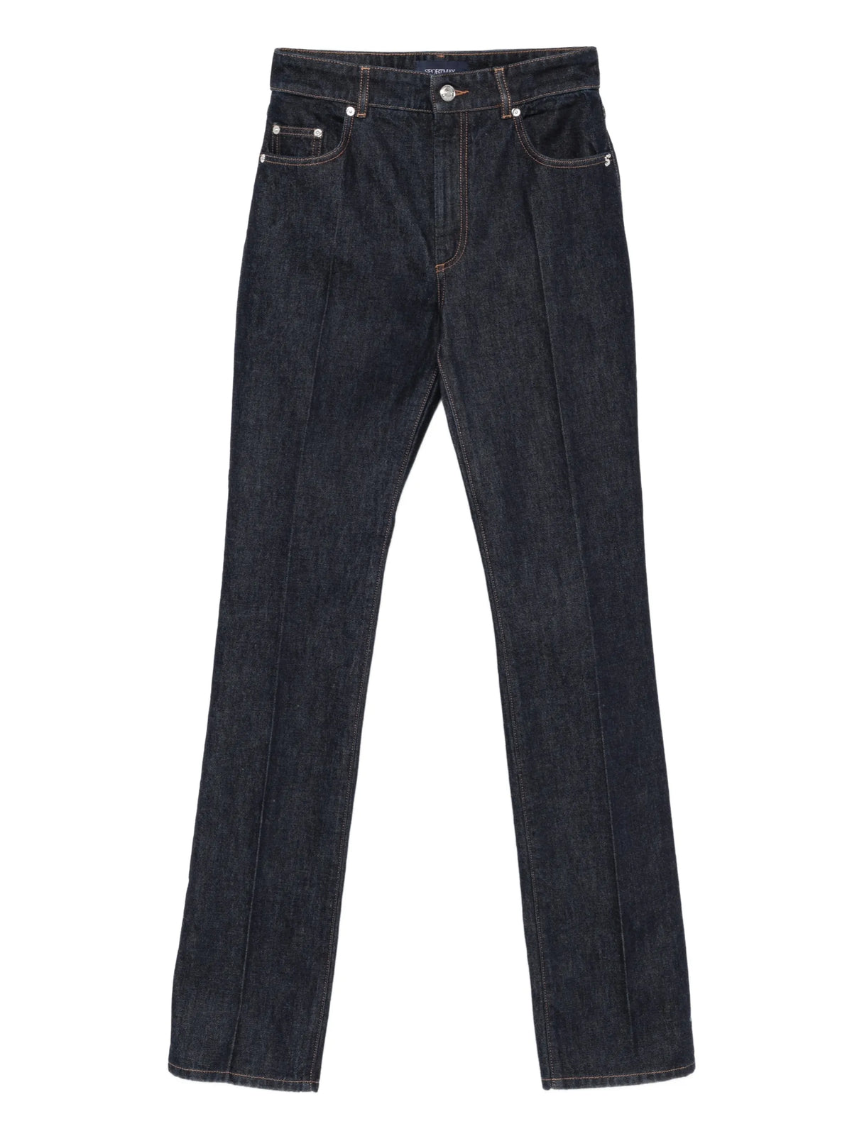 slim-fit jeans with flared hems