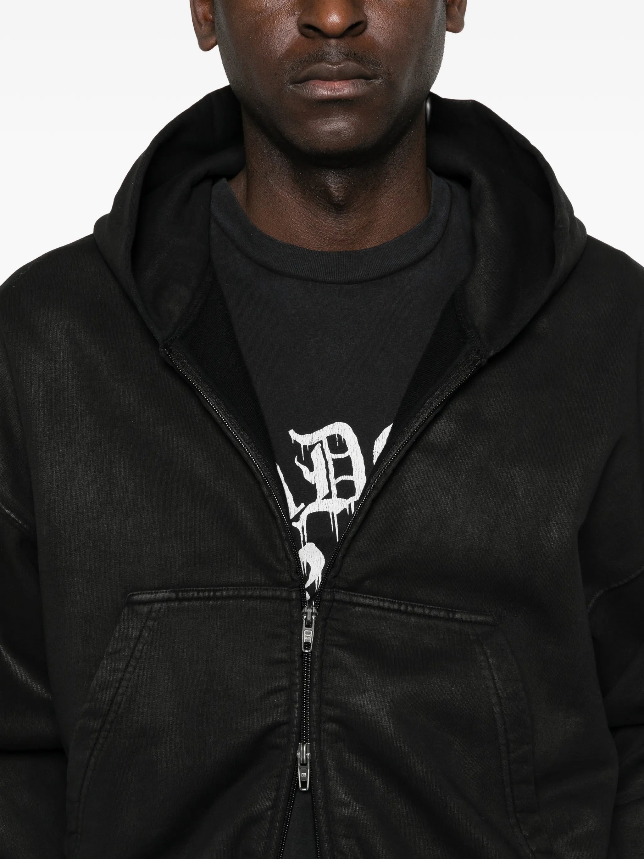 zip-up cropped hoodie