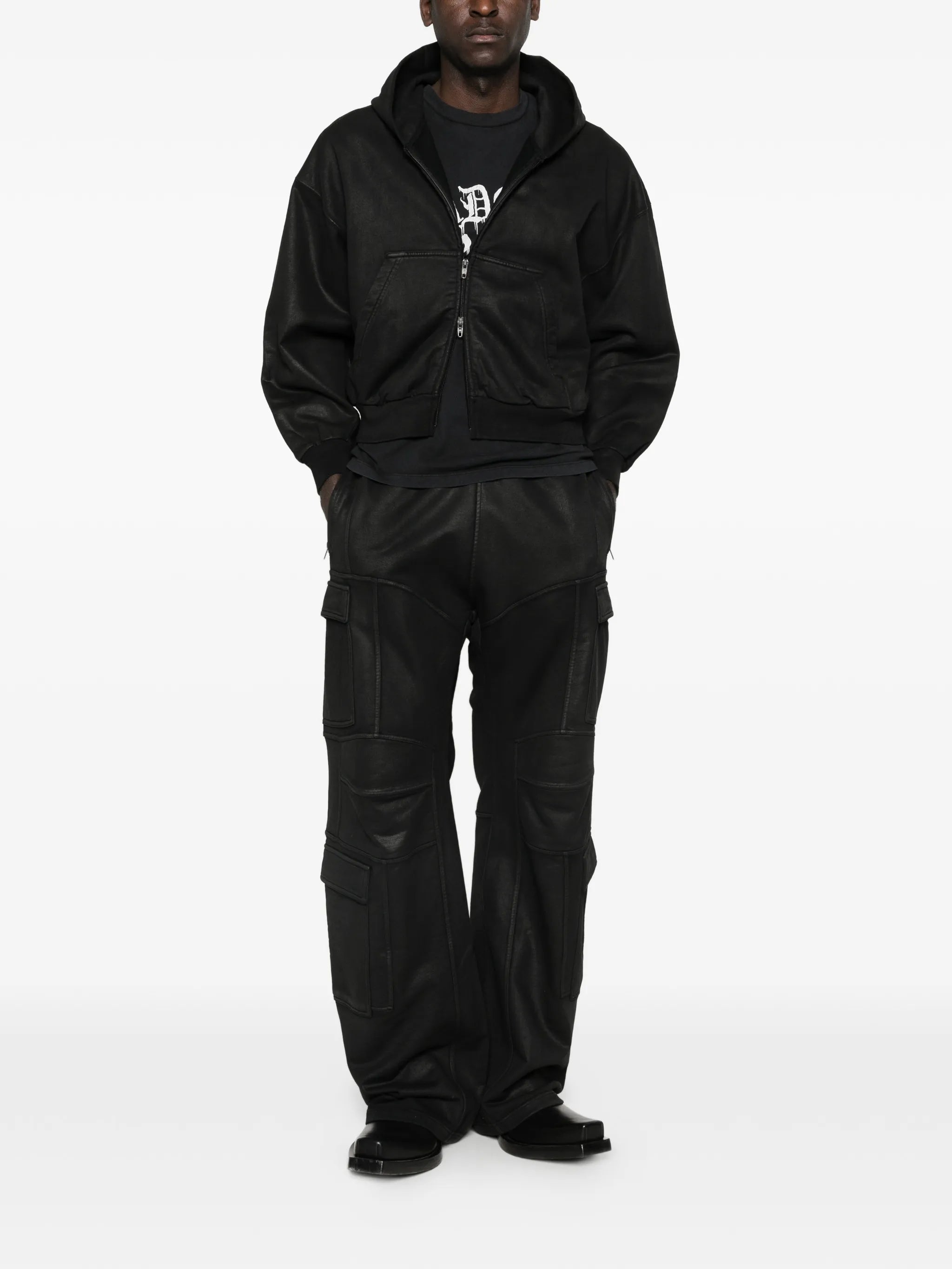 zip-up cropped hoodie