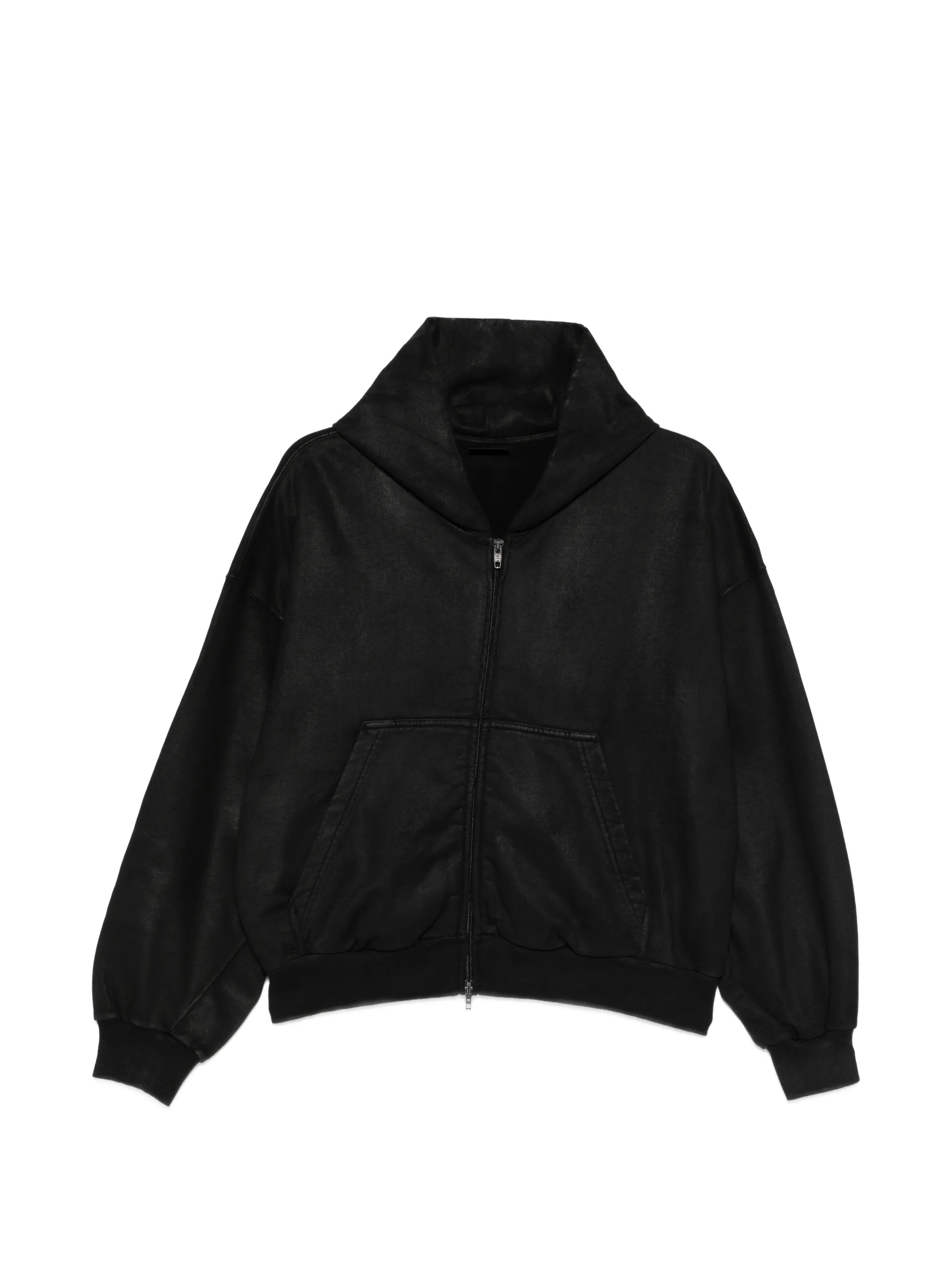 zip-up cropped hoodie