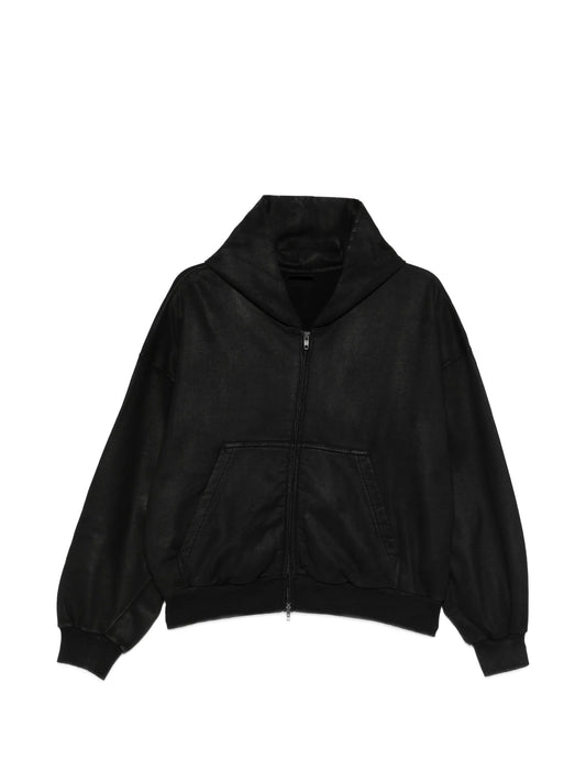 zip-up cropped hoodie