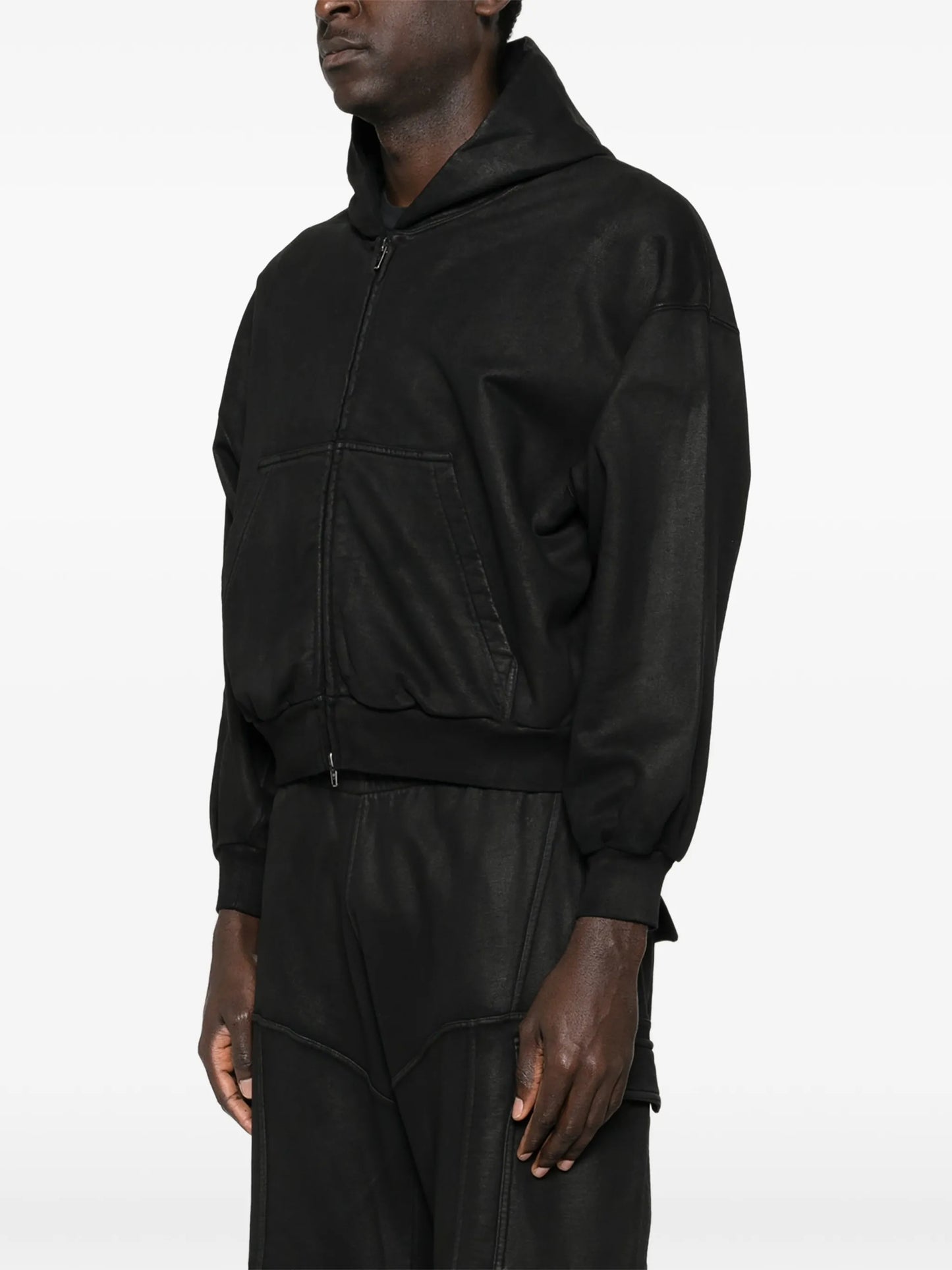 zip-up cropped hoodie