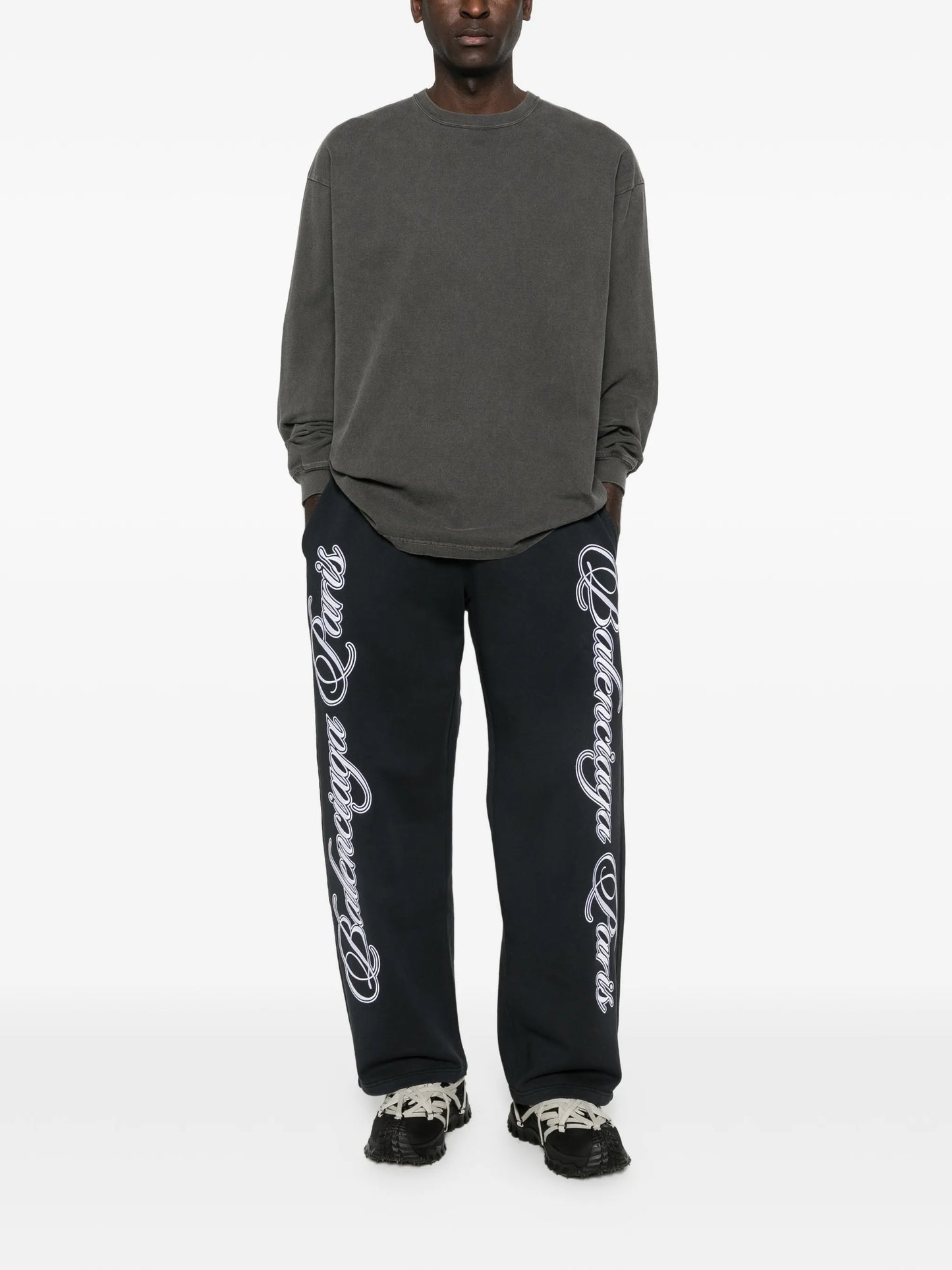elasticated-waistband track pants