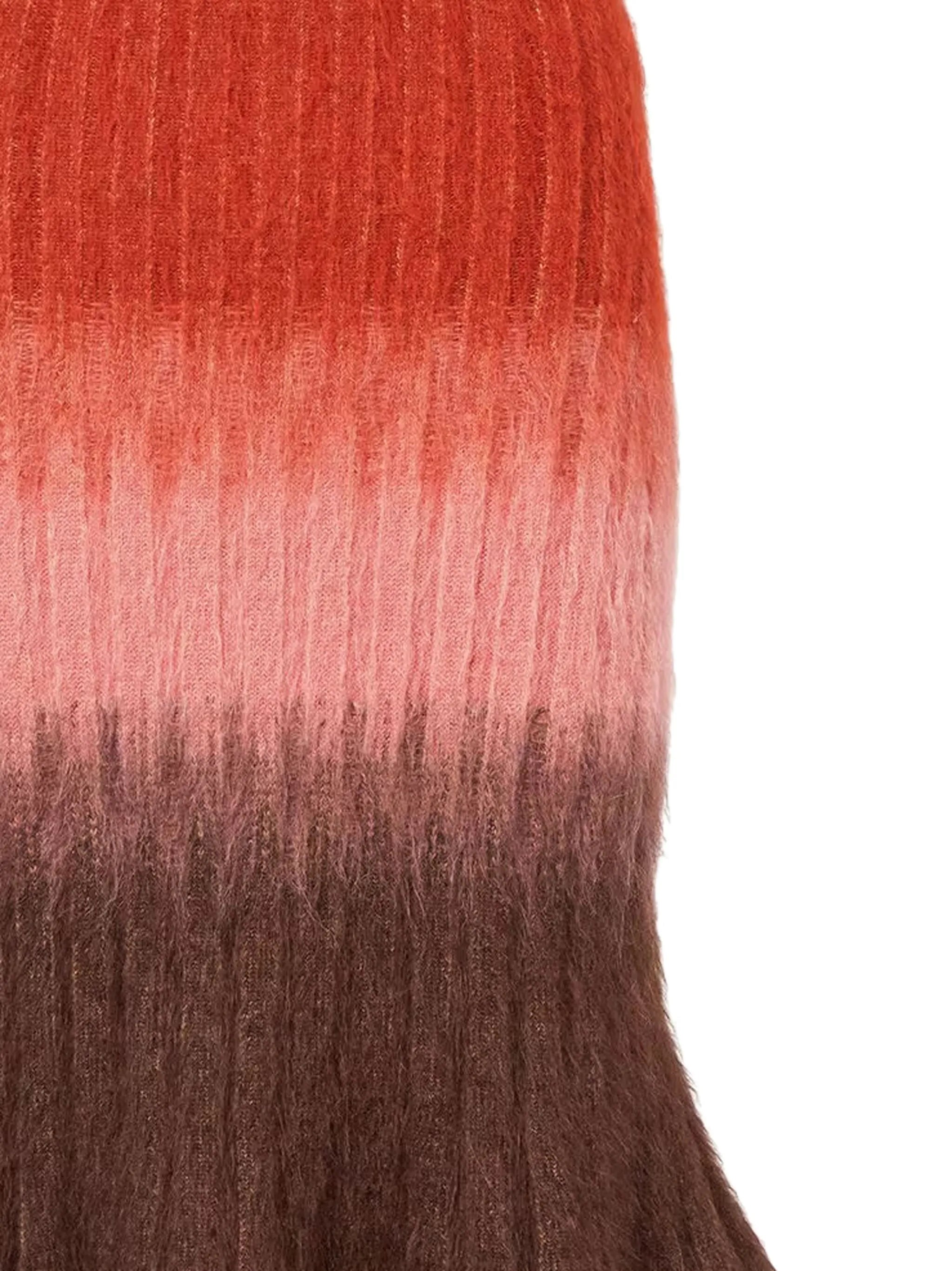 flared ribbed-knit midi skirt