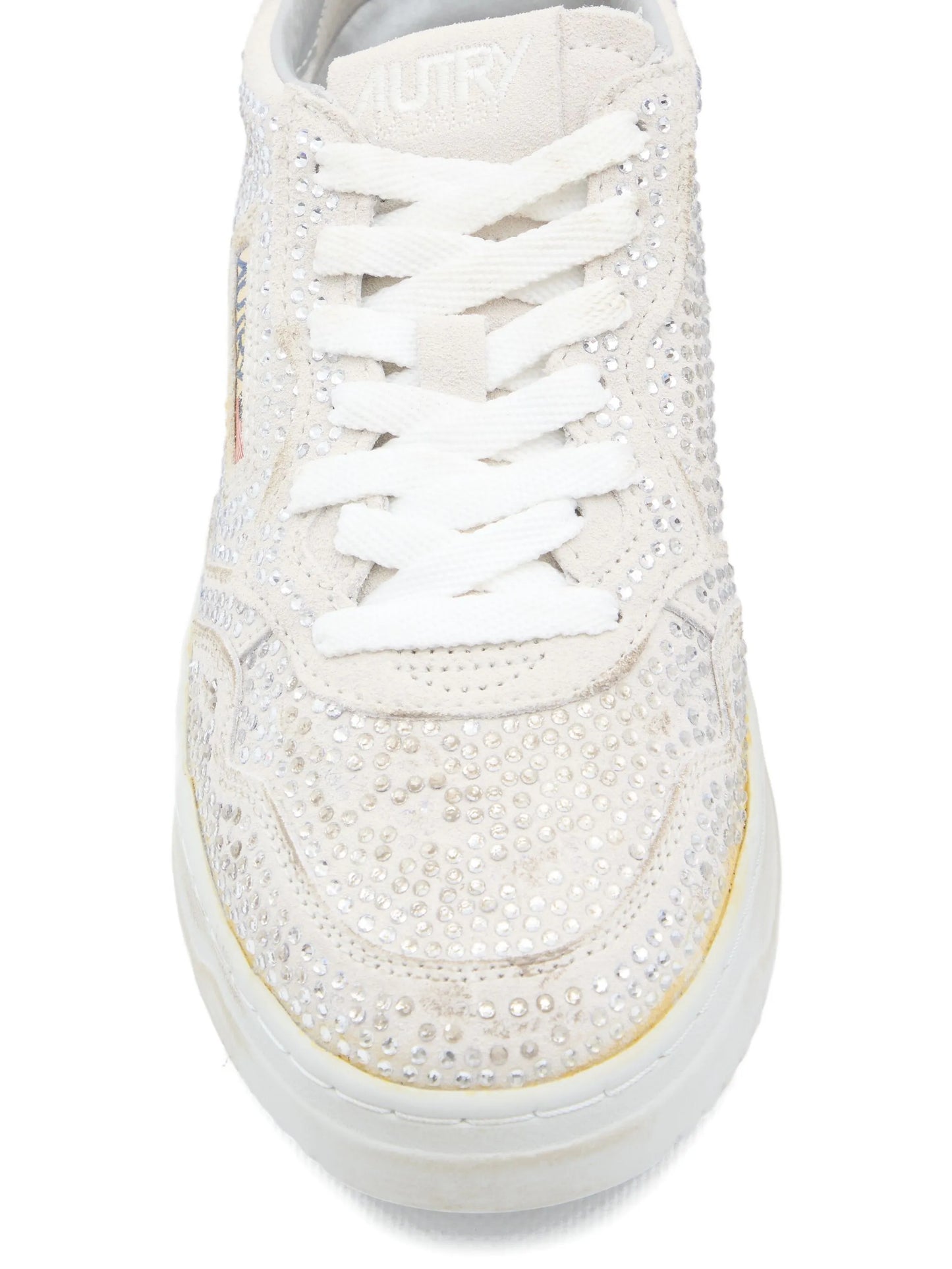 Medalist crystal-embellished suede sneakers