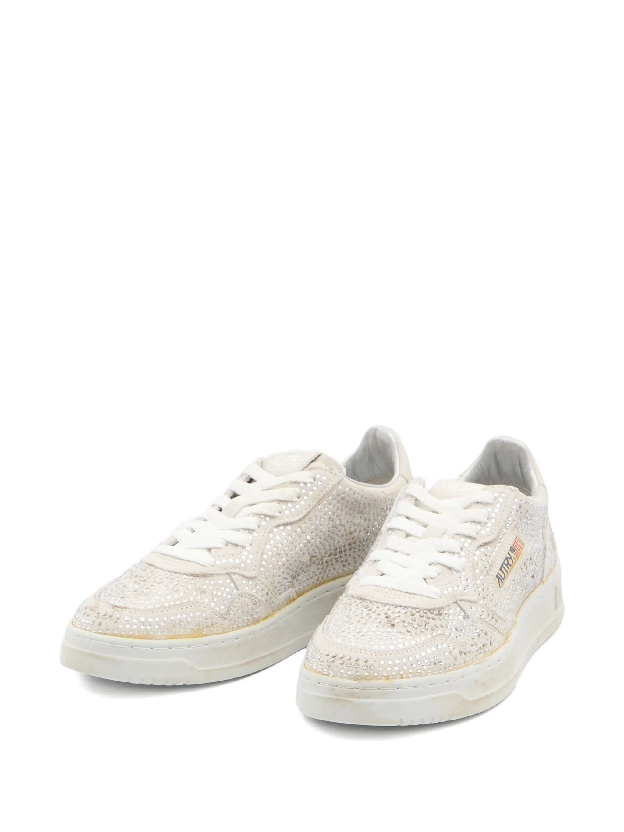 Medalist crystal-embellished suede sneakers