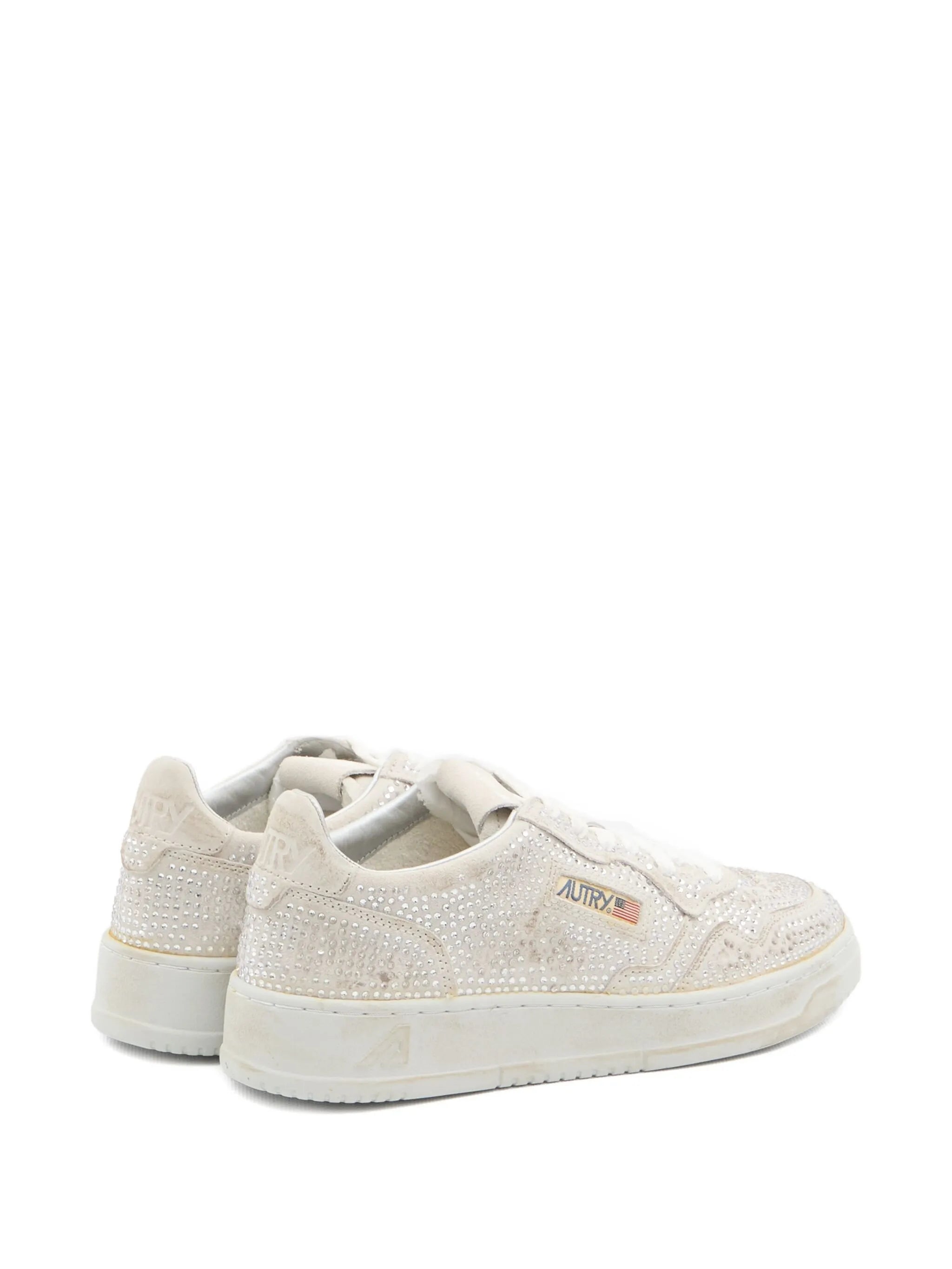 Medalist crystal-embellished suede sneakers