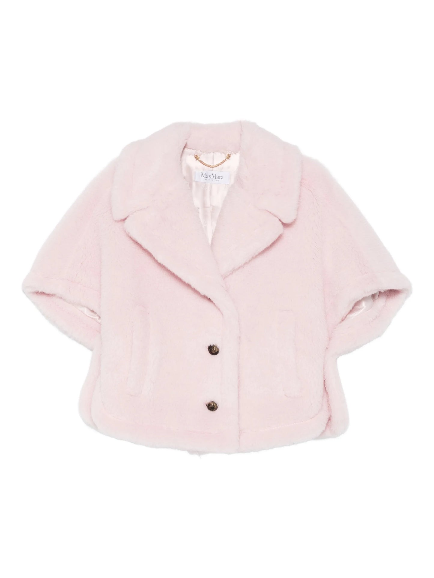 Corvino teddy-texture buttoned cape