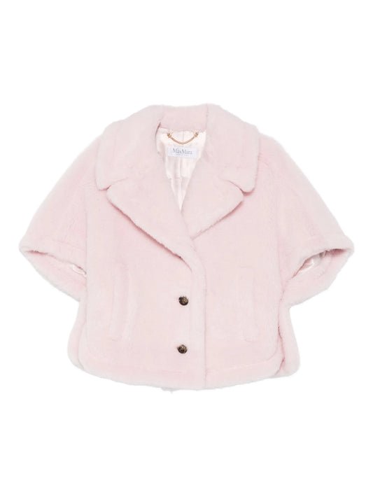 Corvino teddy-texture buttoned cape