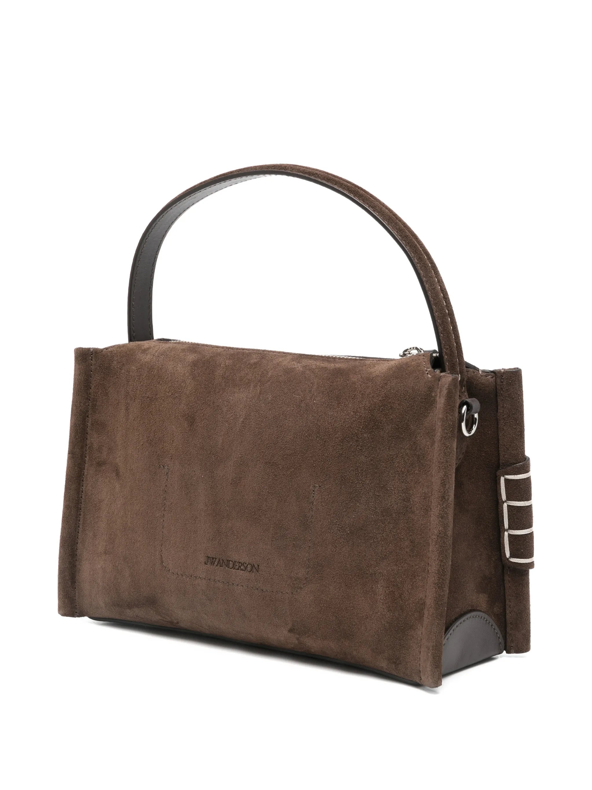 small loafer suede top handle bag