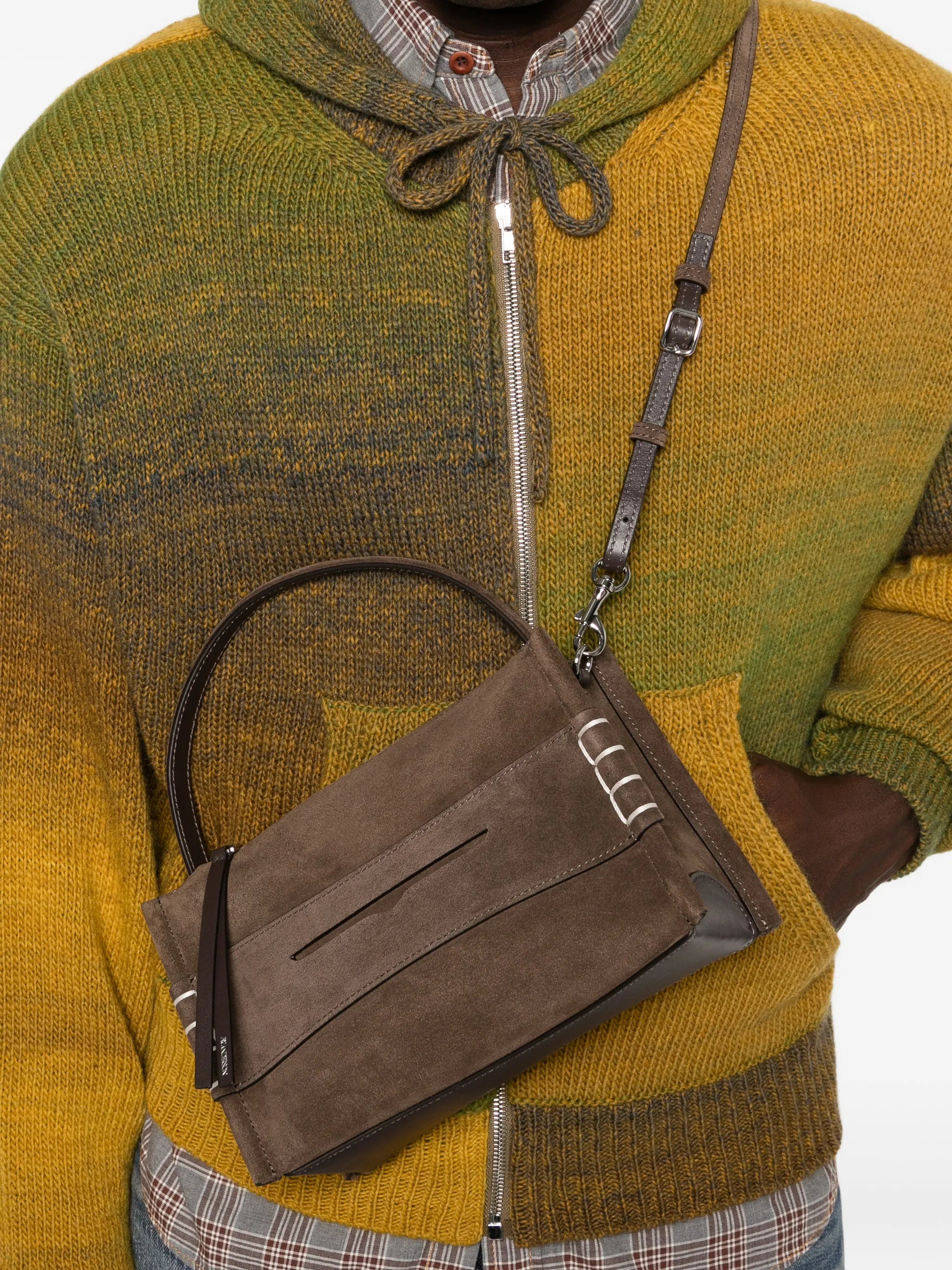 small loafer suede top handle bag