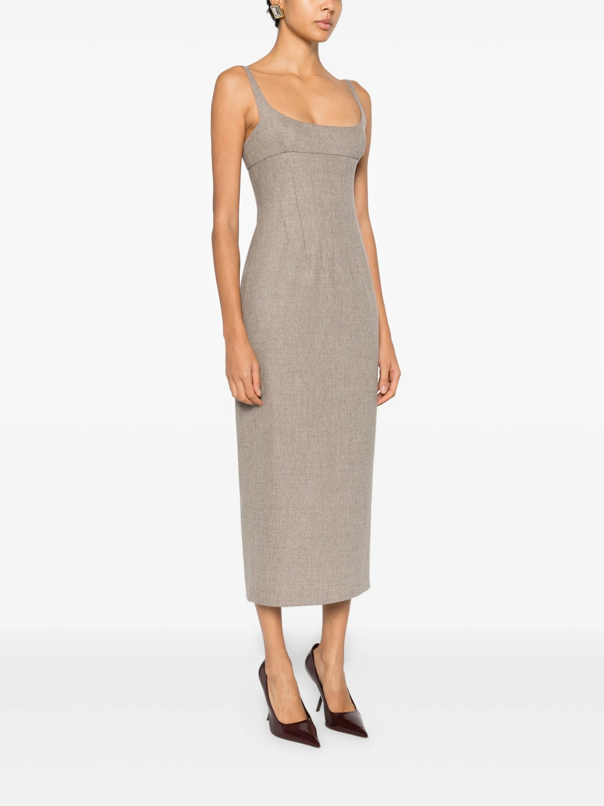 Lotte square-neck midi dress