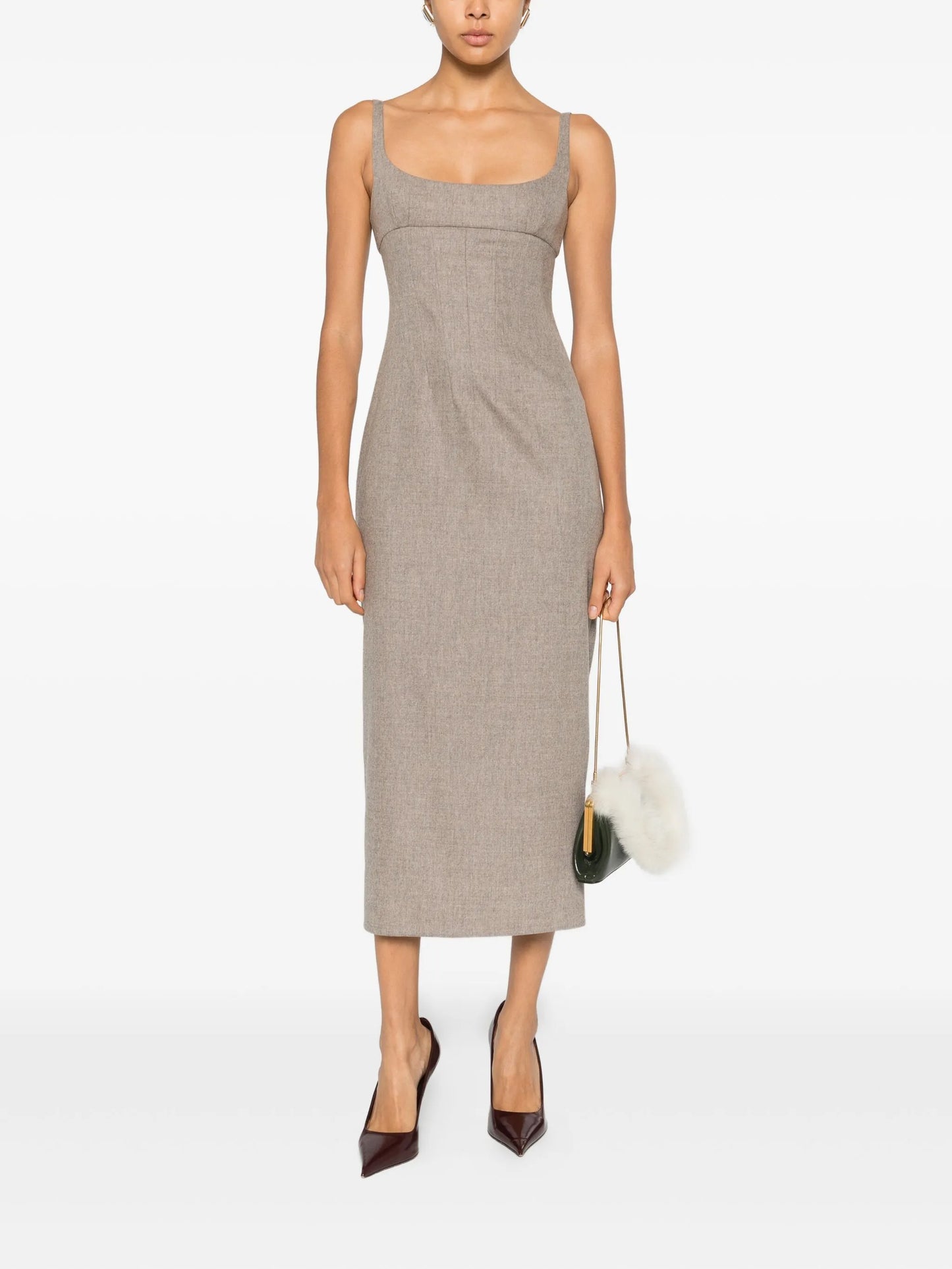 Lotte square-neck midi dress