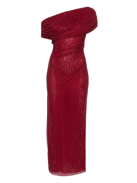 drape detail midi dress