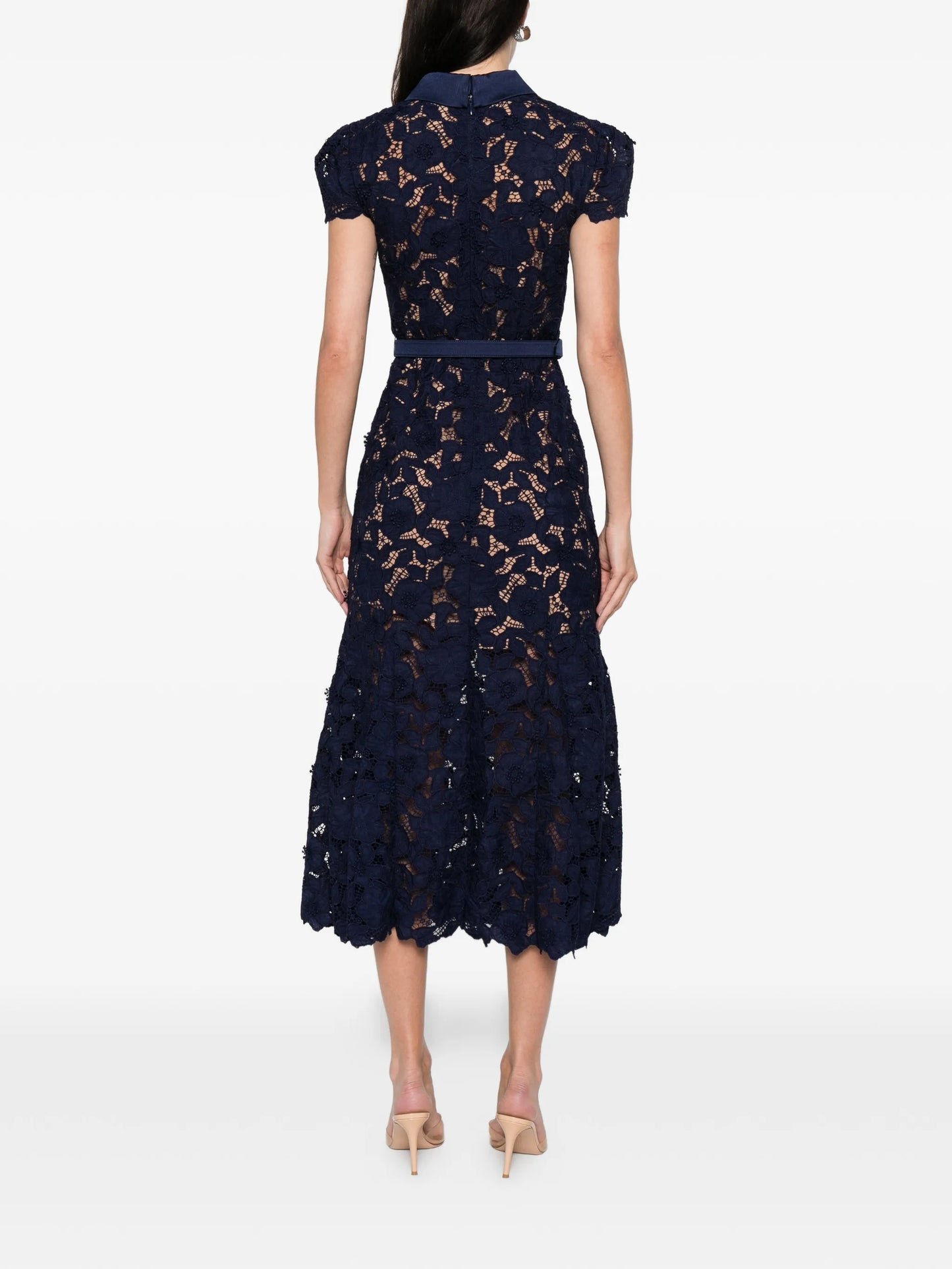 guipure-lace midi dress