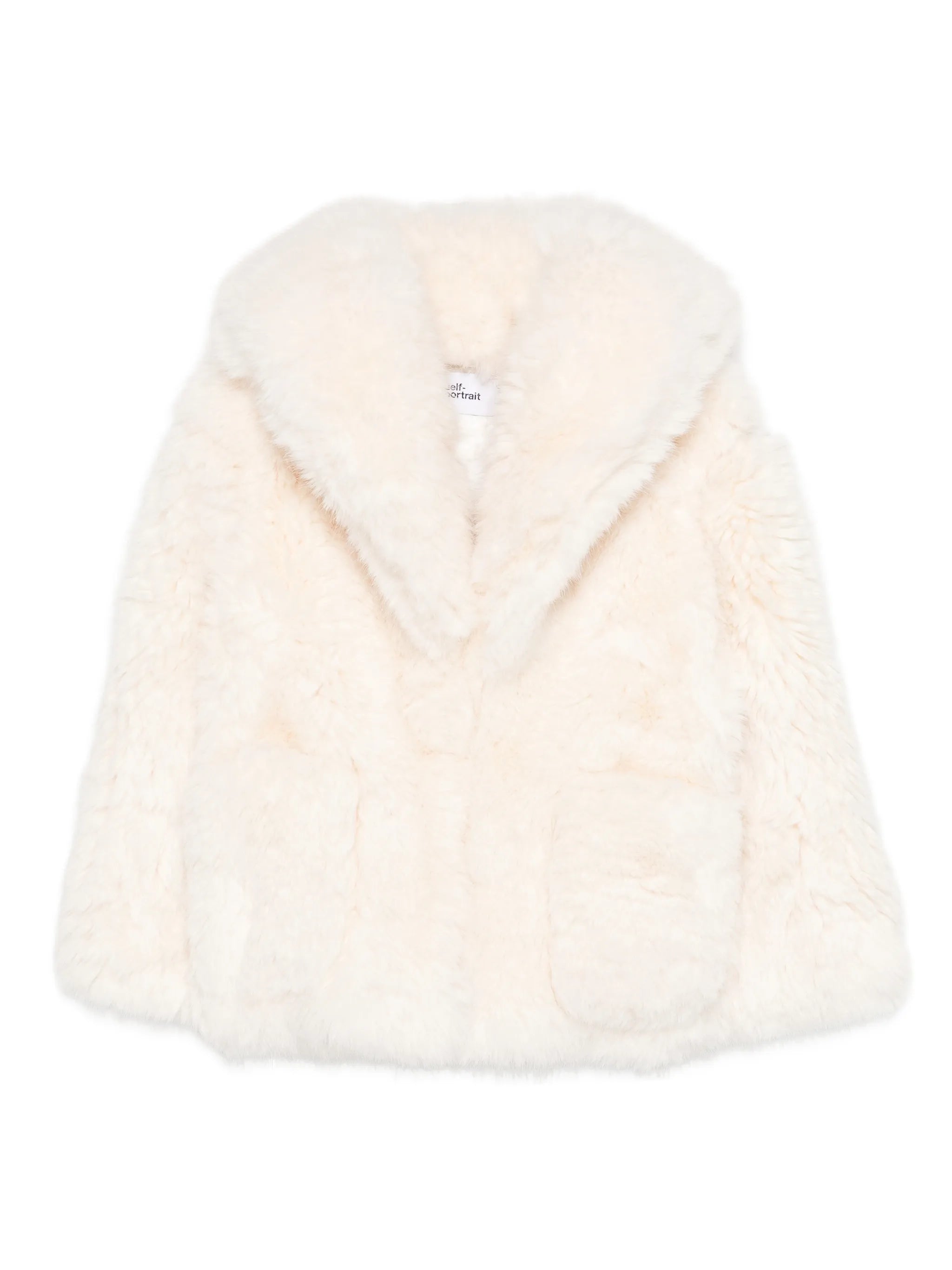 wide-lapel faux-fur coat