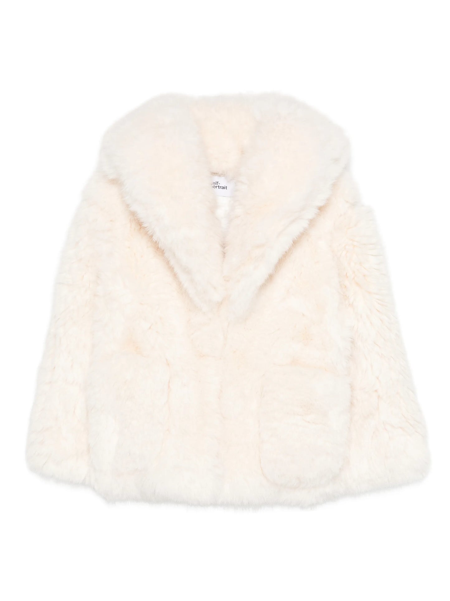 wide-lapel faux-fur coat