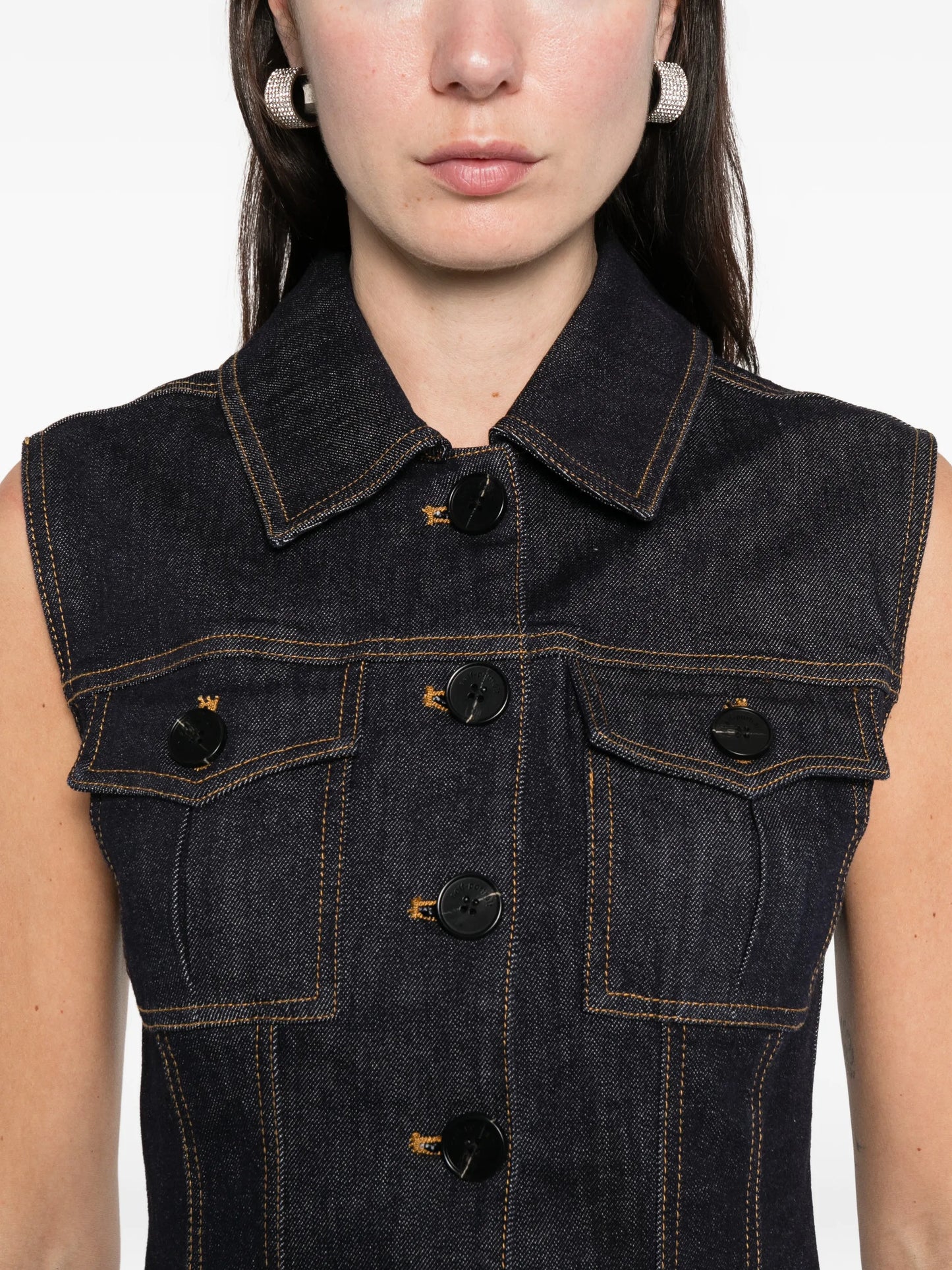 belted denim mini dress