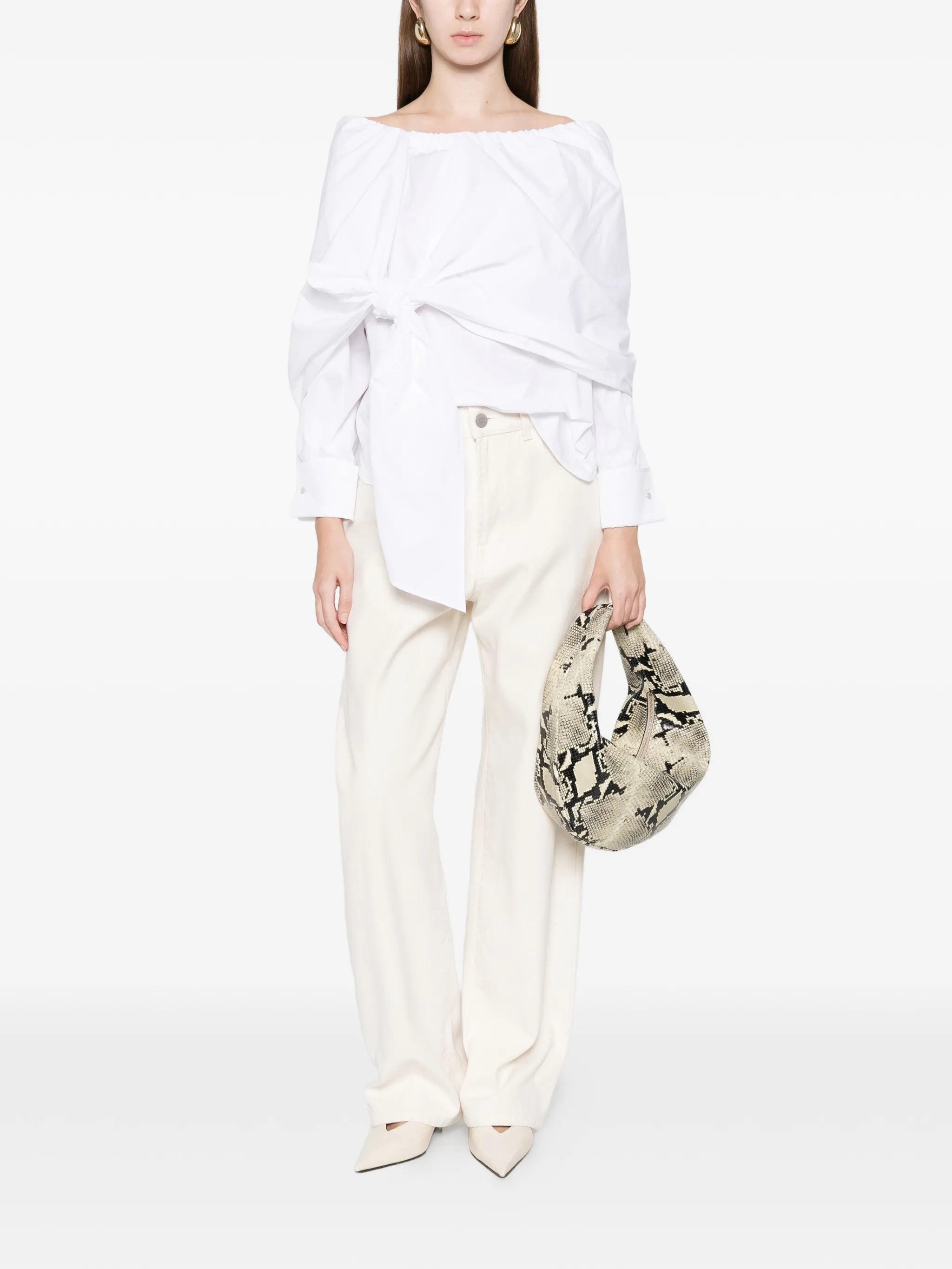 Curvone bow-detail shirt