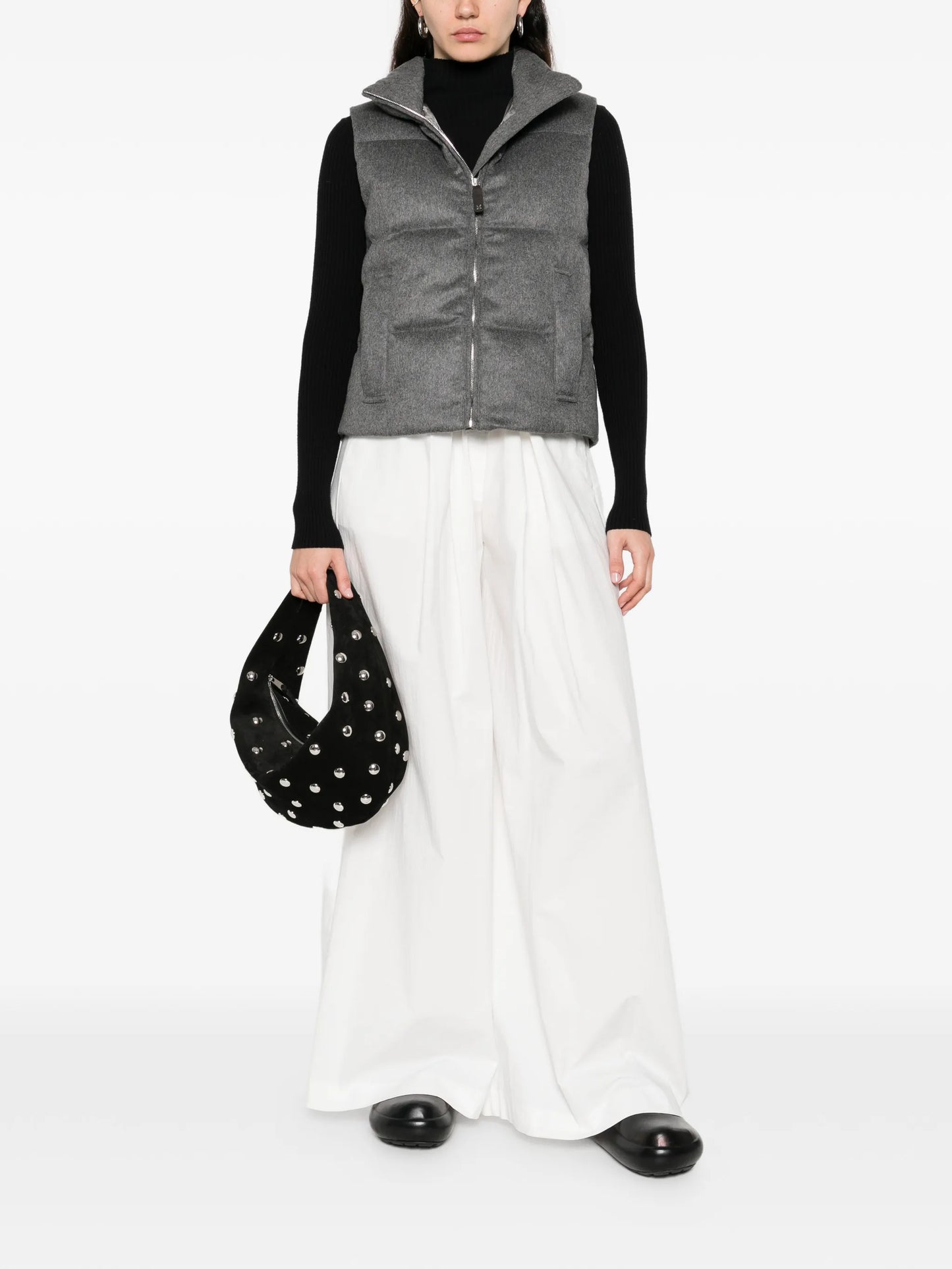 Camoroso zipped puffer gilet