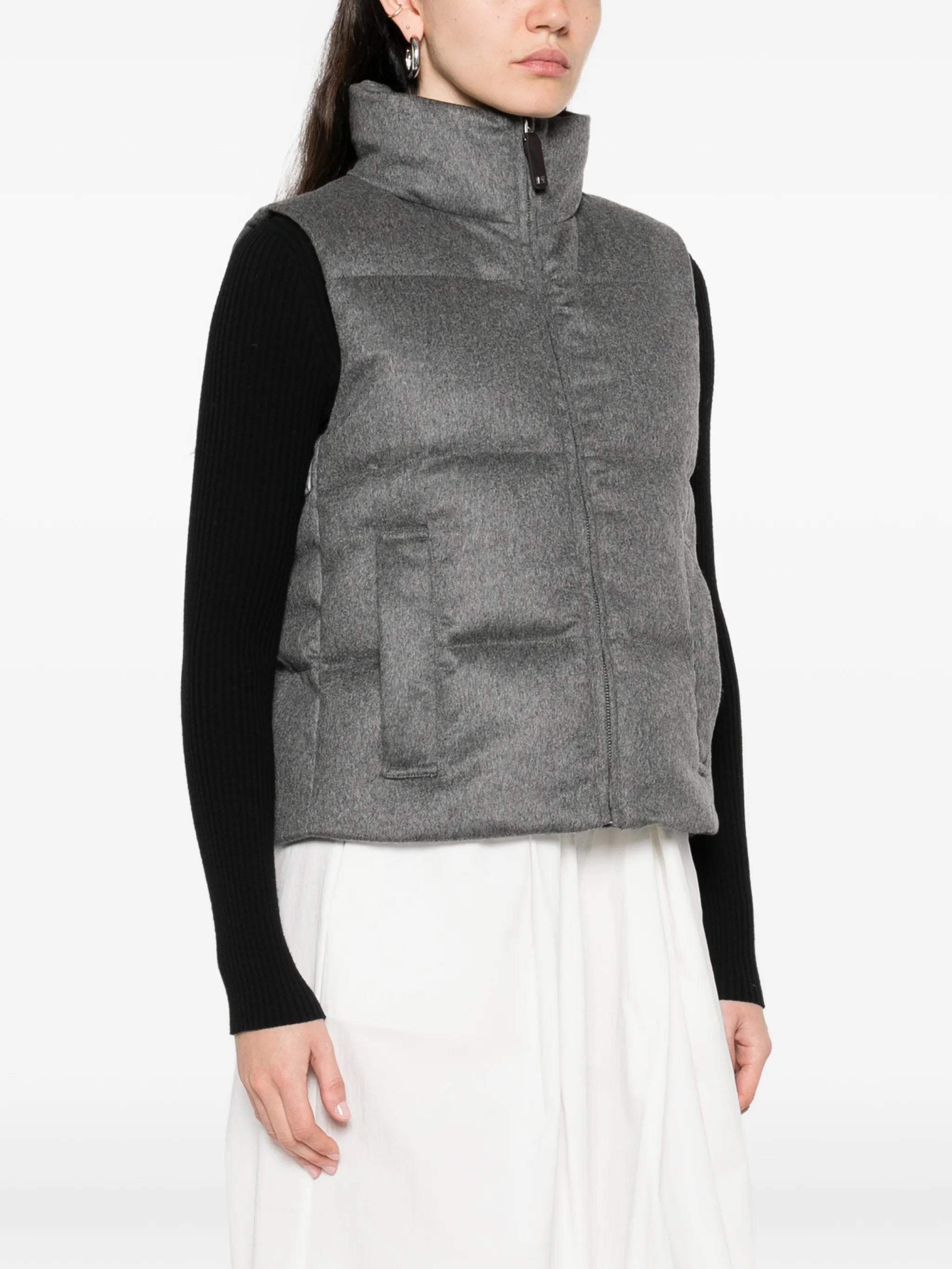 Camoroso zipped puffer gilet
