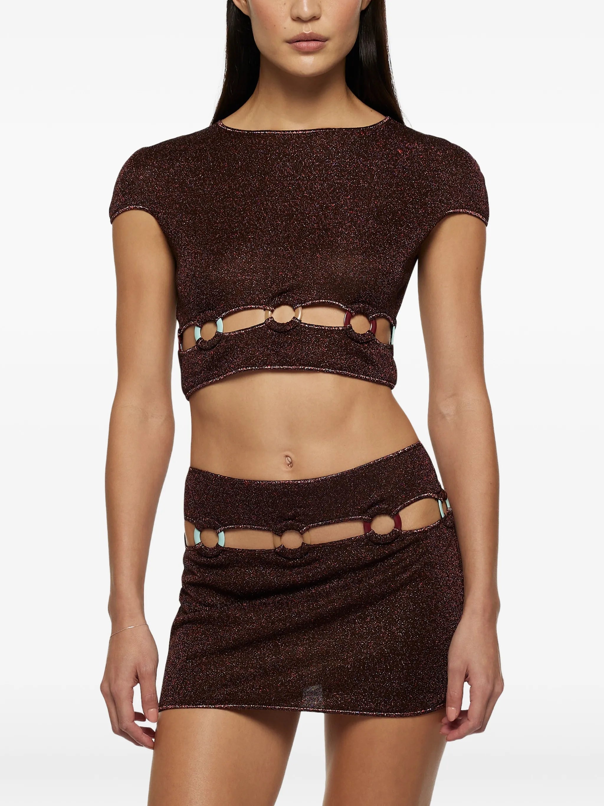 Lumière multi-ring mini skirt