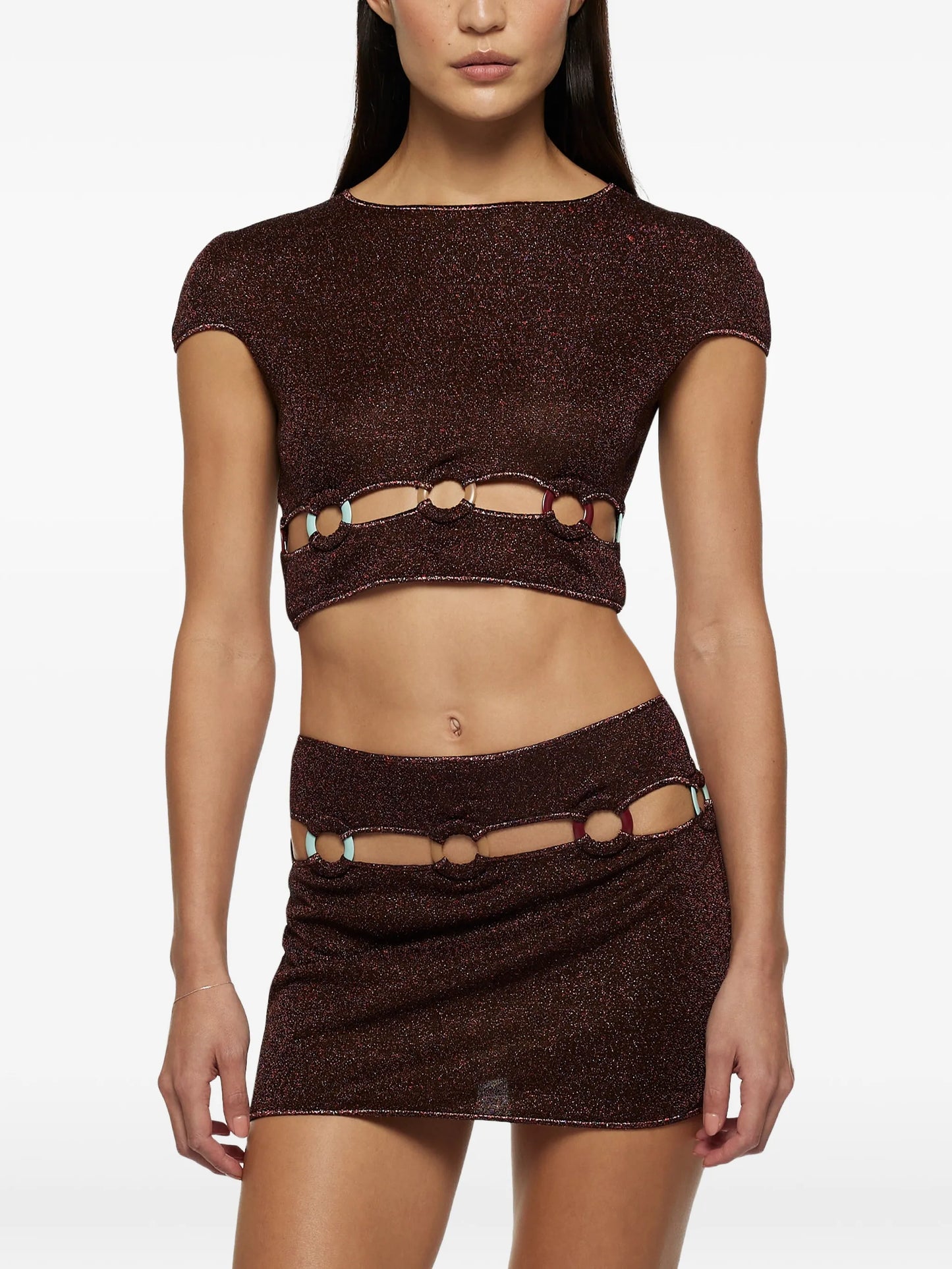 Lumière multi-ring mini skirt