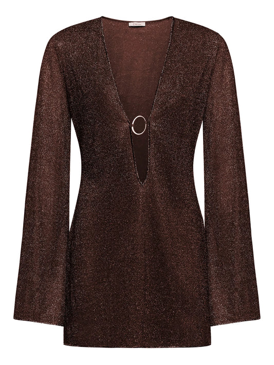 Lumière V-neck mini dress