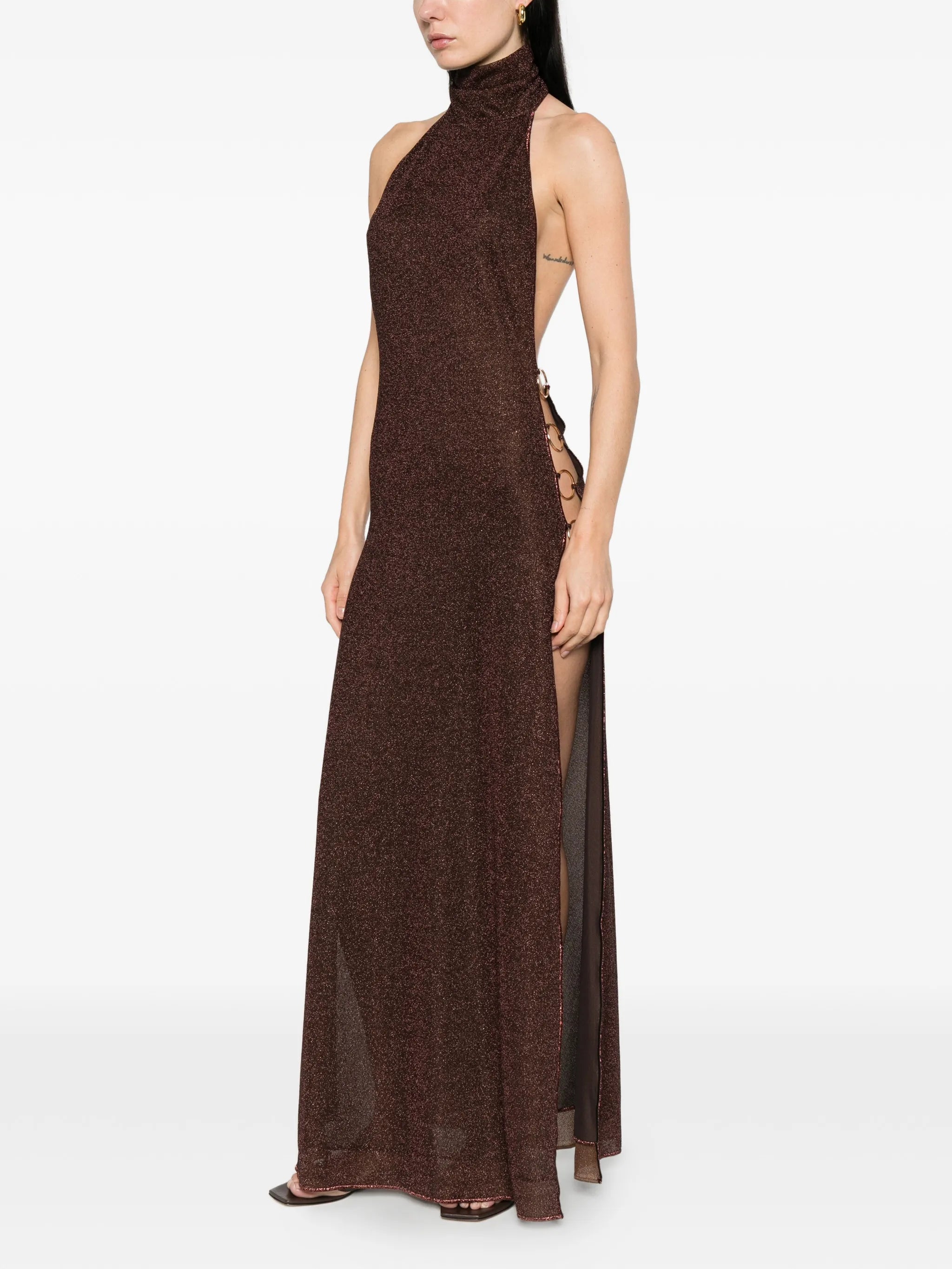 ring turtleneck maxi dress
