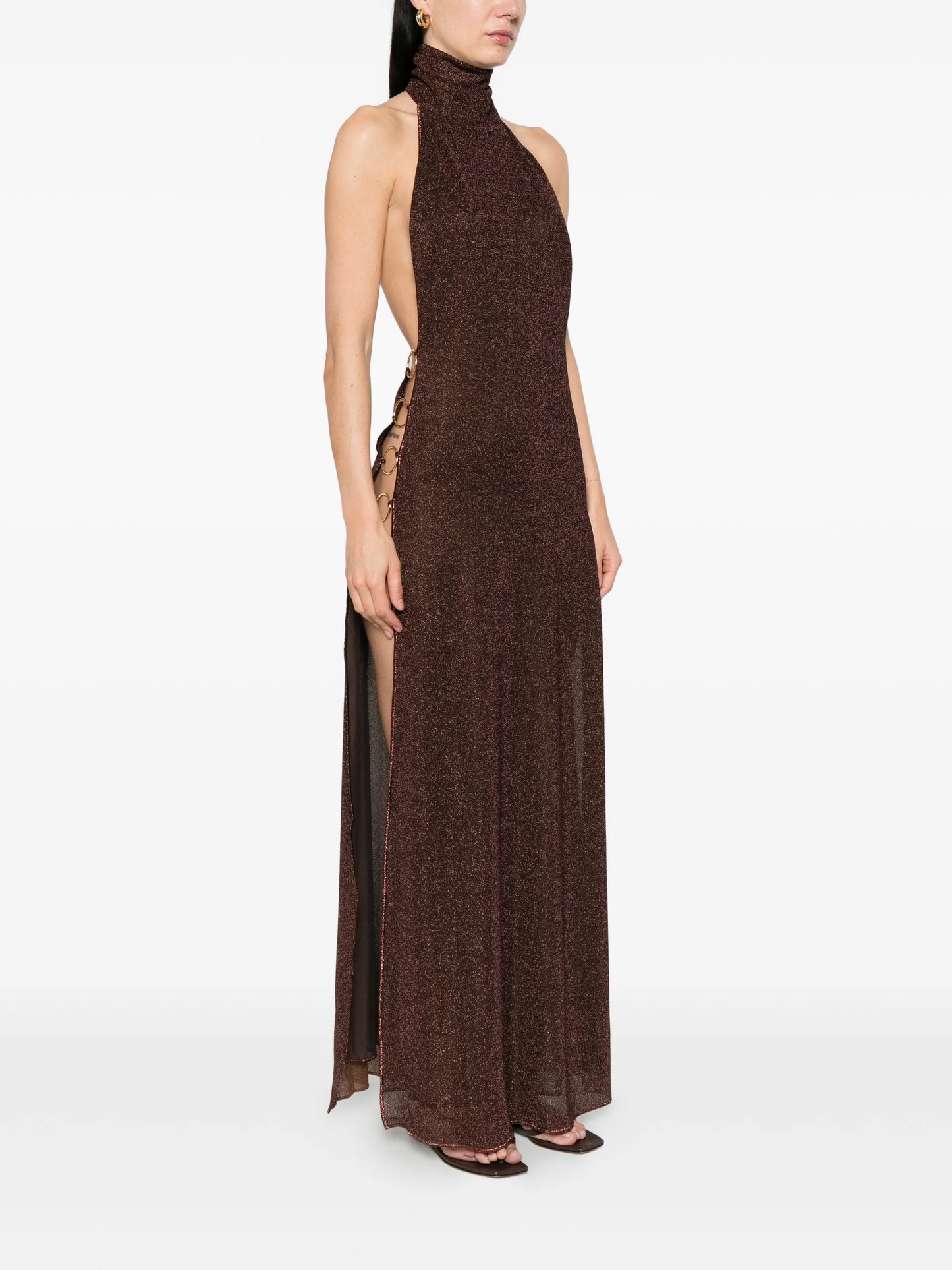 ring turtleneck maxi dress