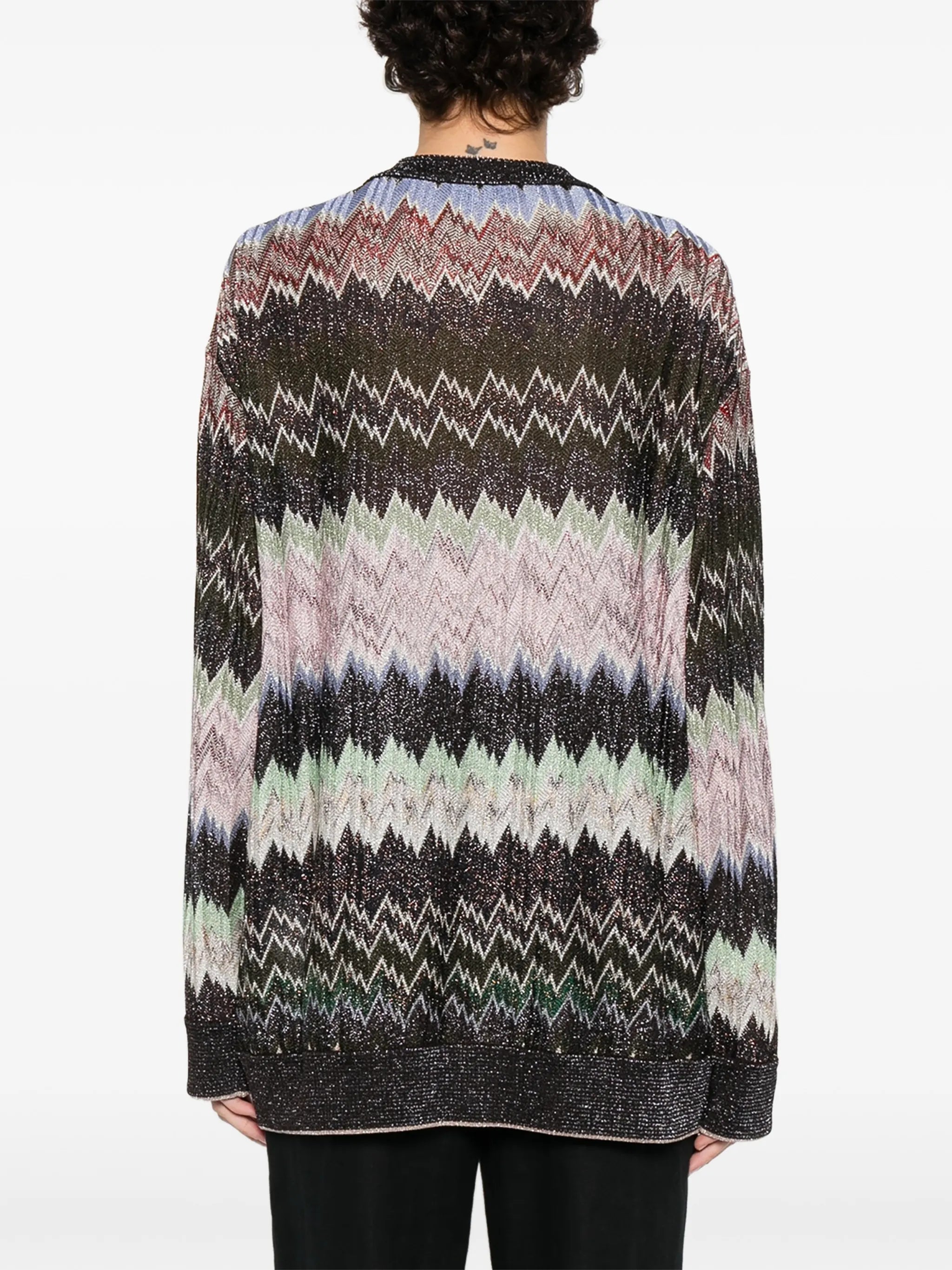 button zigzag cardigan
