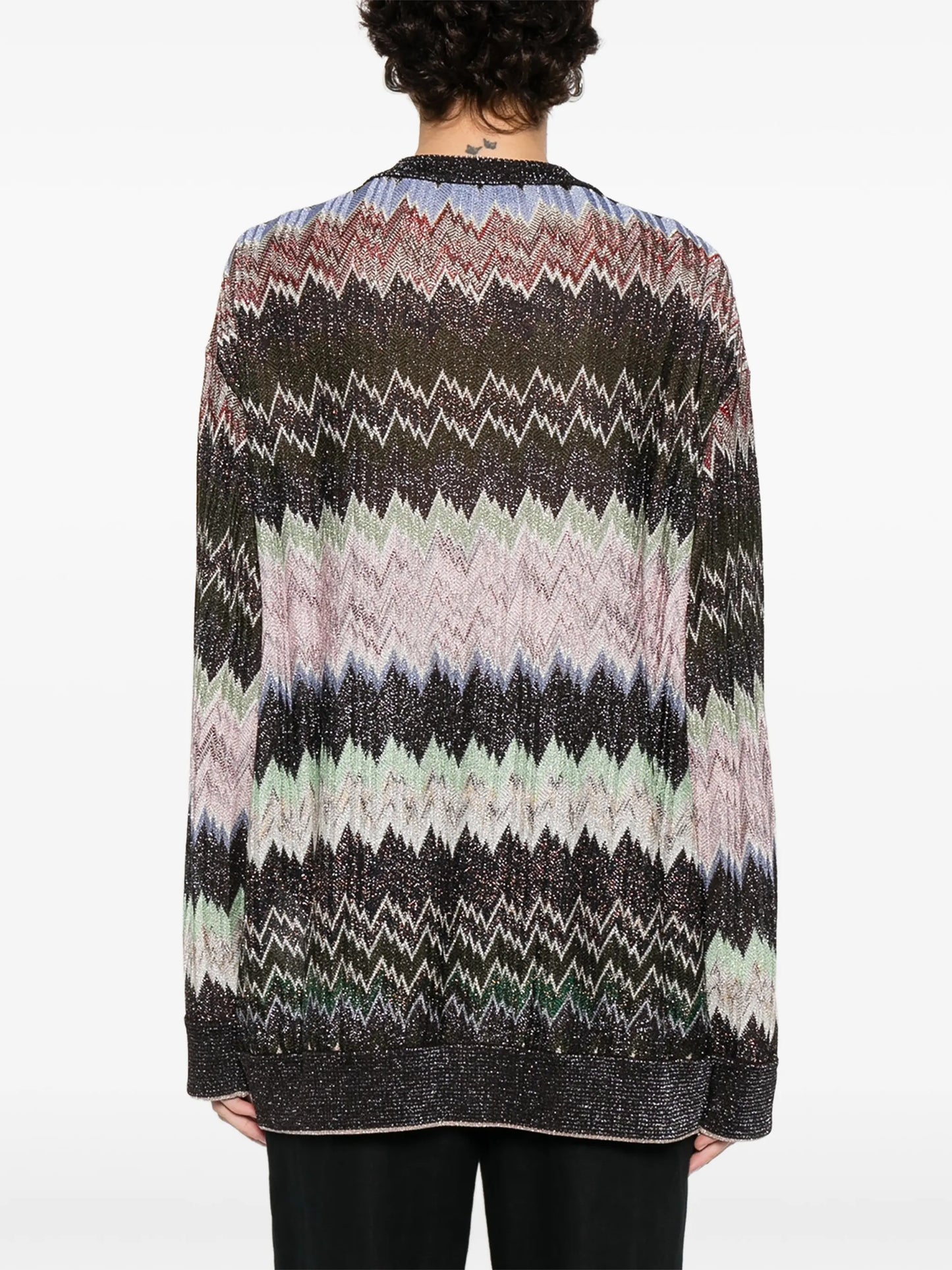 button zigzag cardigan