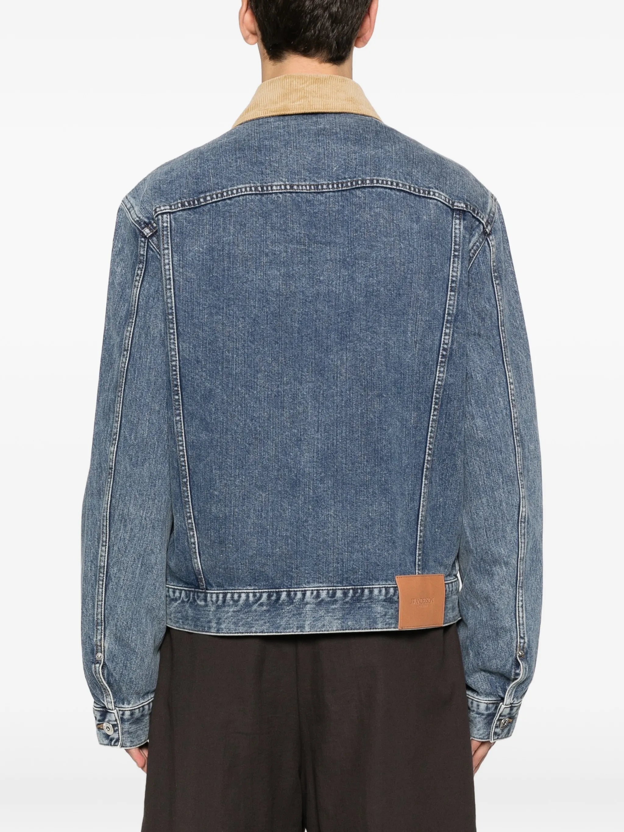 corduroy-collar denim jacket