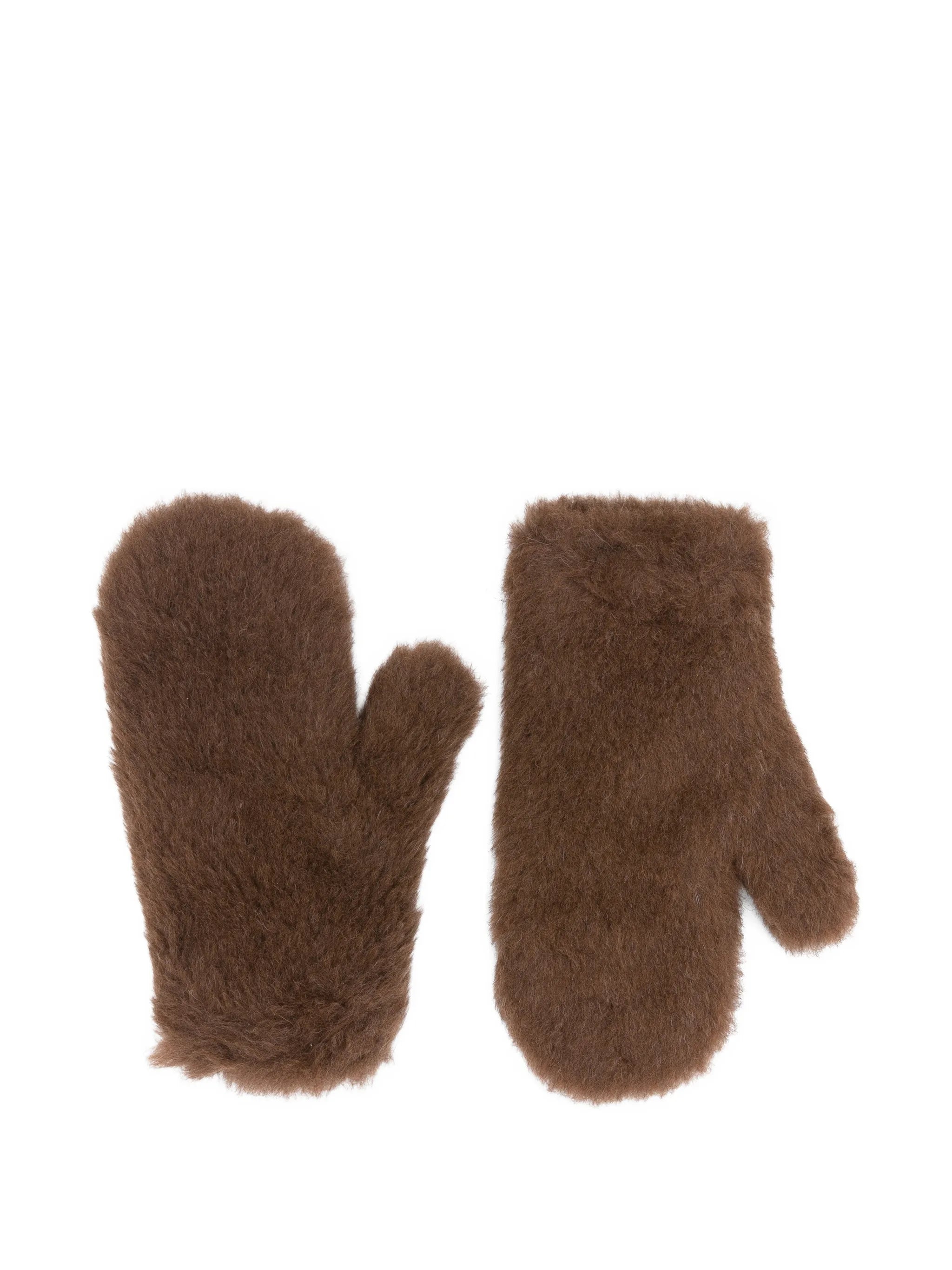 teddy-textured gloves