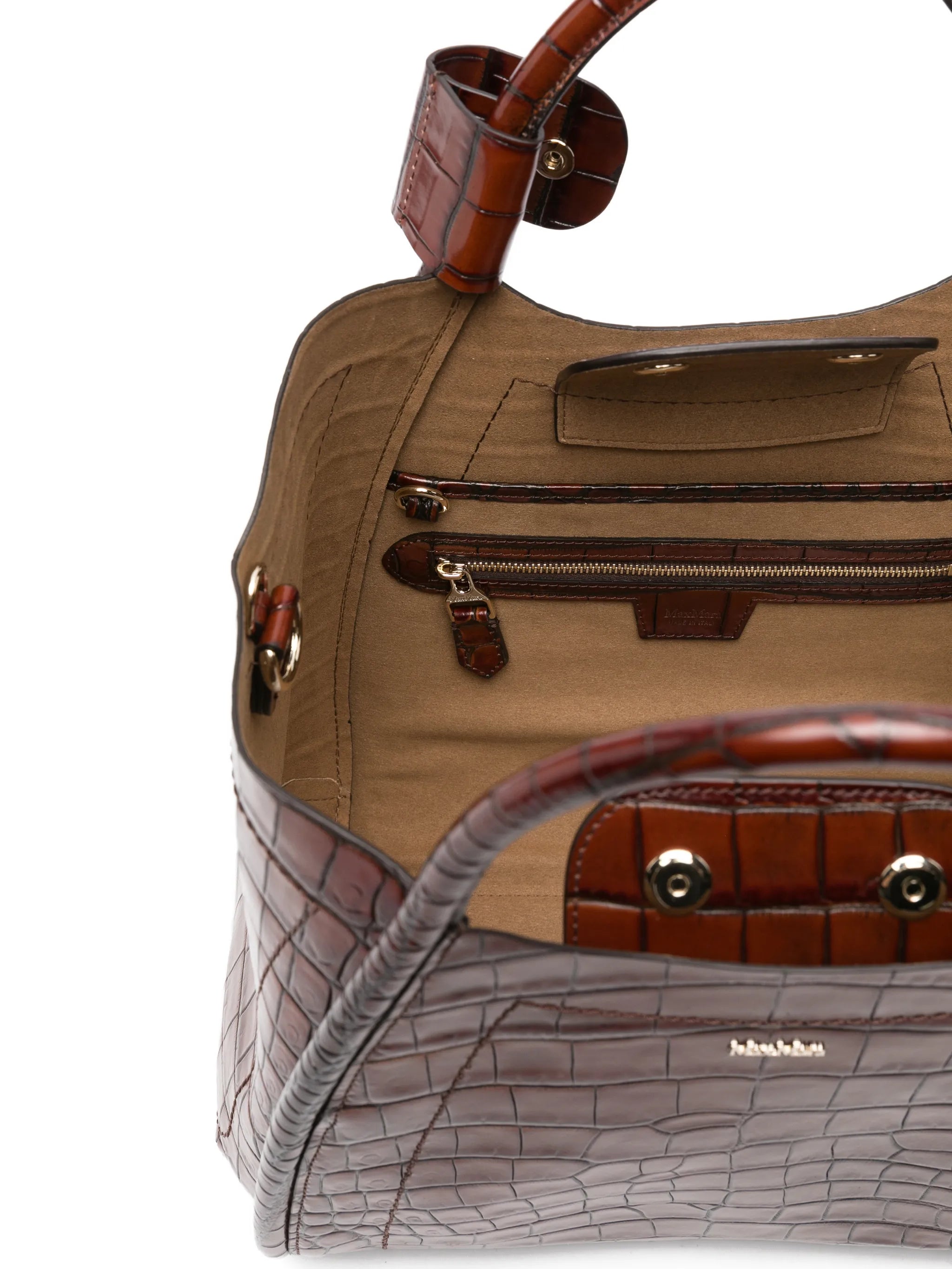 embossed-croc tote bag