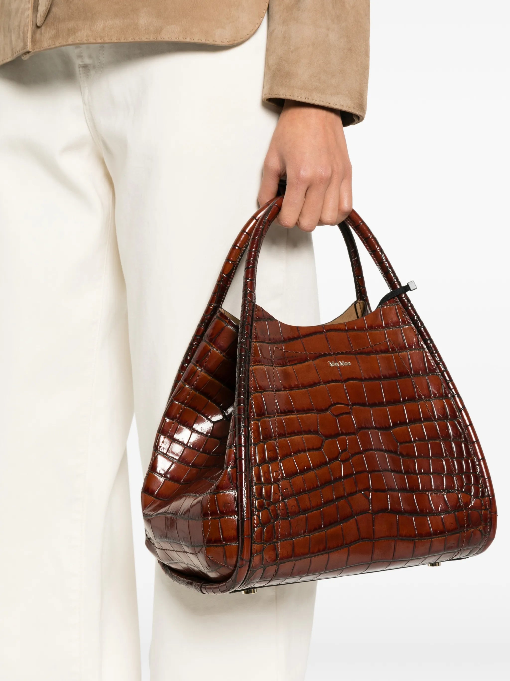 embossed-croc tote bag