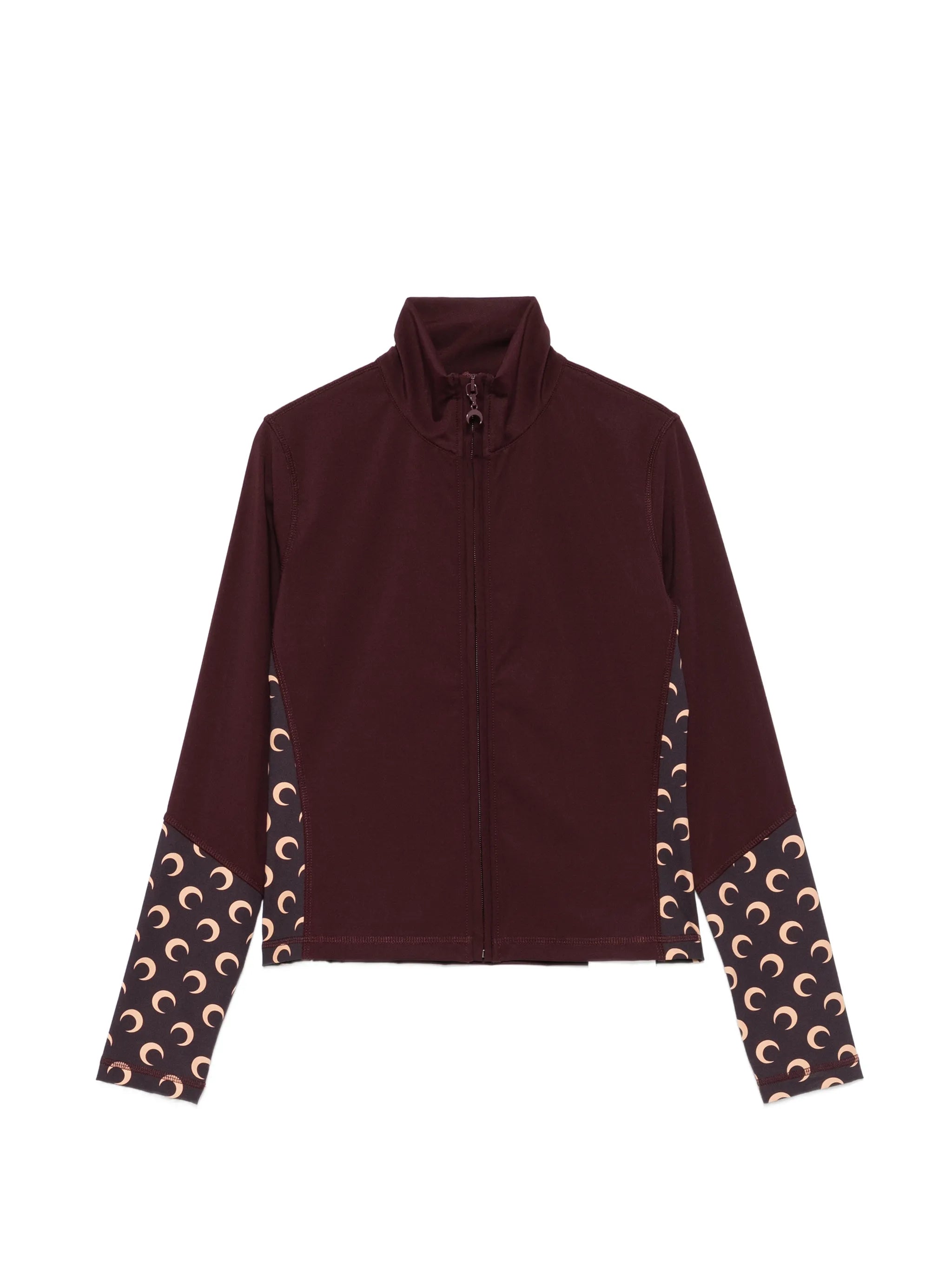 fitted high-neck athleisure zipped jacket with Moon inserts