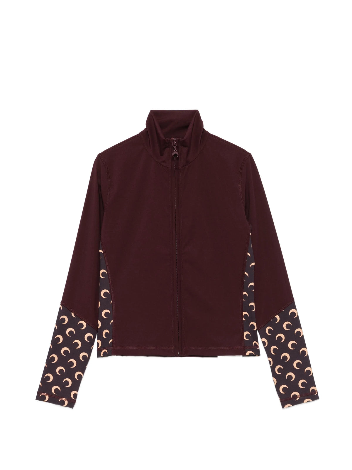 fitted high-neck athleisure zipped jacket with Moon inserts